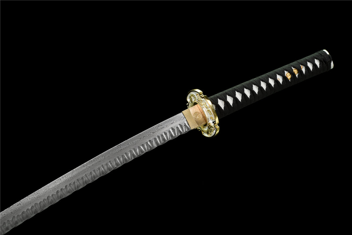BLACKDRGN Katana – Vikstål med sten mönster
