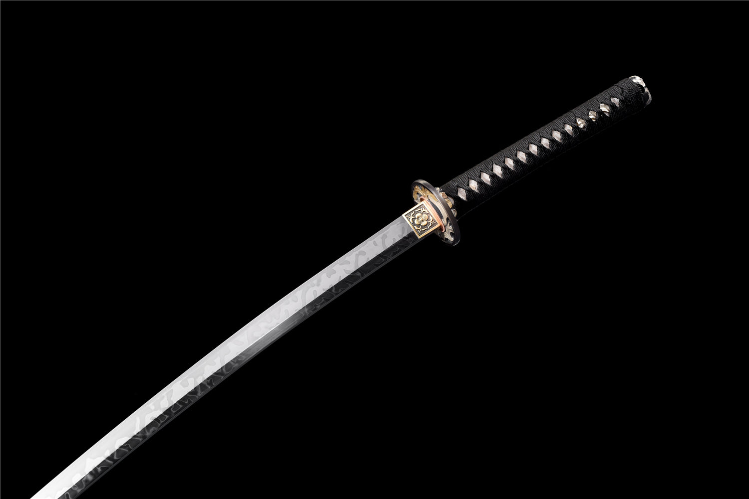 E-DNA Katana - Handgjort Samurajsvärd i T10-stål - Hitatsura Hamon