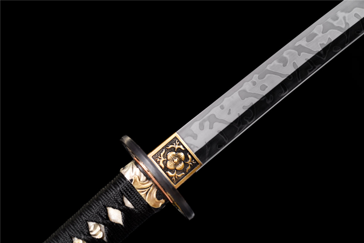 E-DNA Katana - Handgjort Samurajsvärd i T10-stål - Hitatsura Hamon