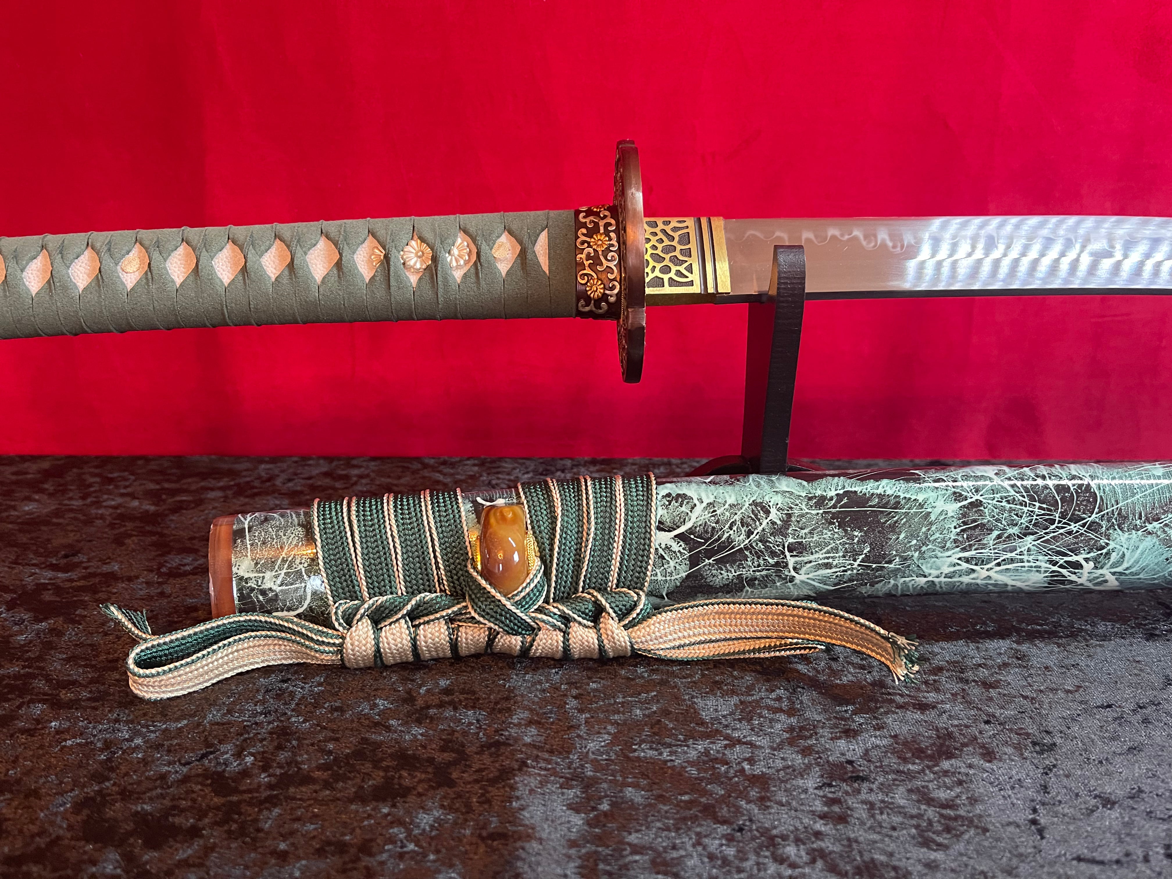 Green Goblin Katana - Handmade Samurai Sword in T10 Steel