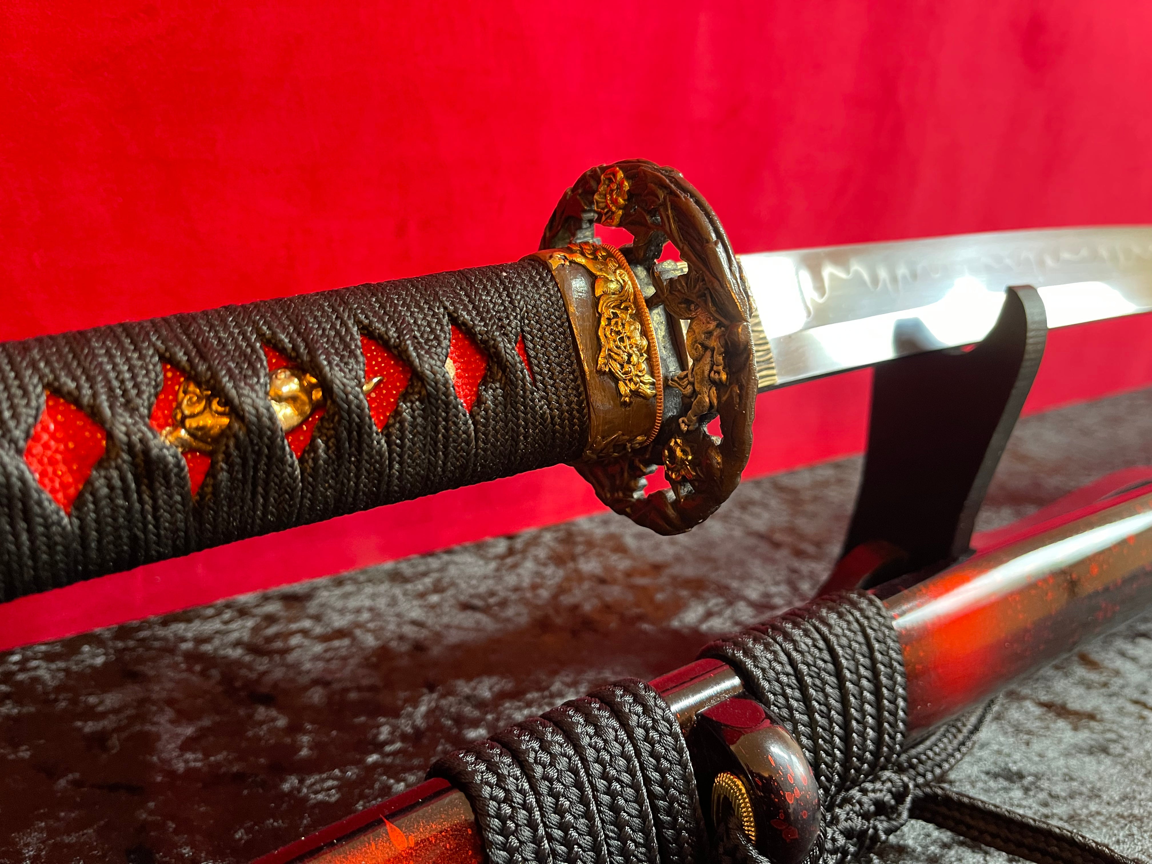 Blazing Flames Katana - Handmade Samurai Sword in T10 Steel
