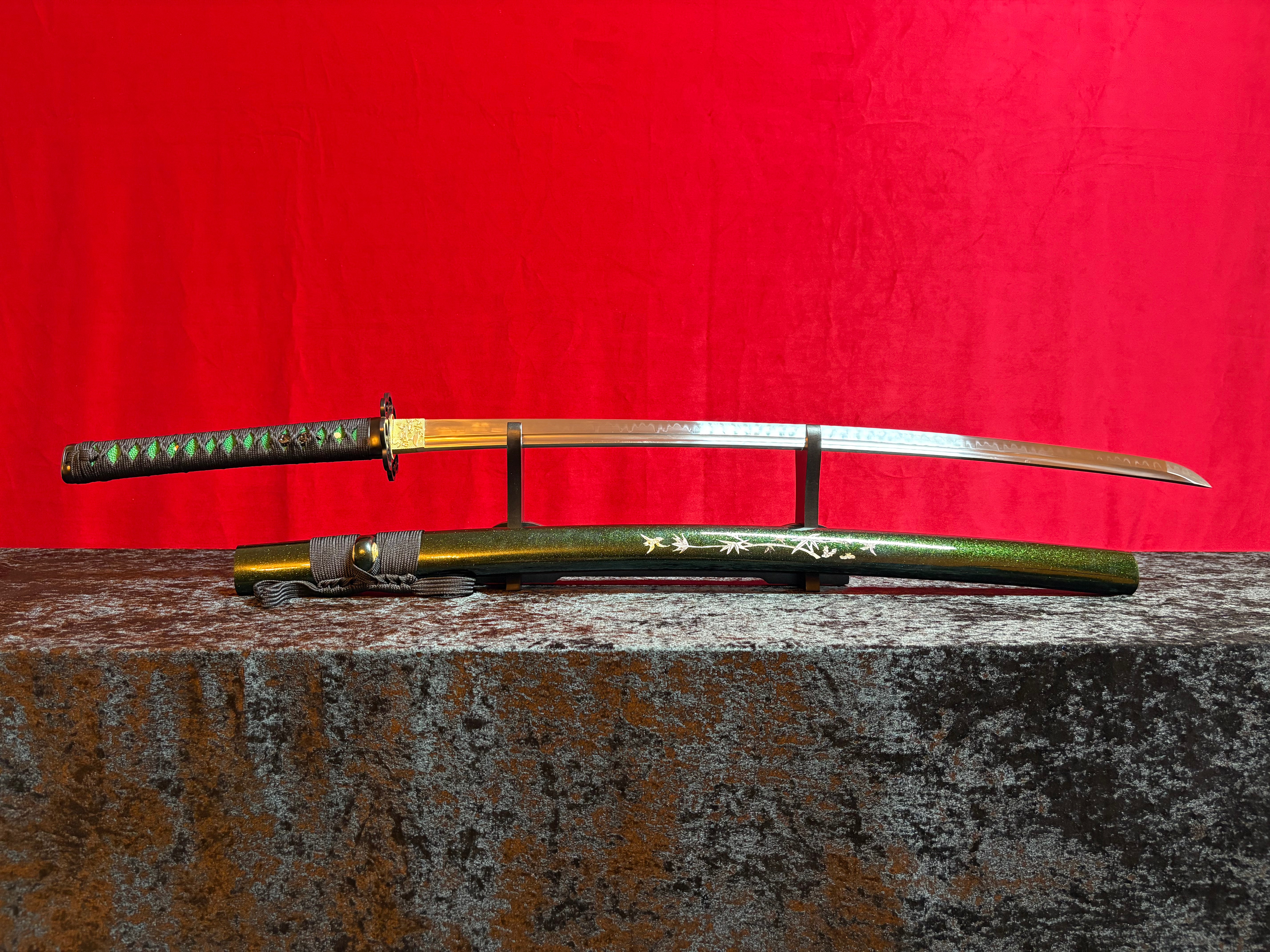 Emerald Forest Katana - Handmade Samurai Sword in T10 Steel