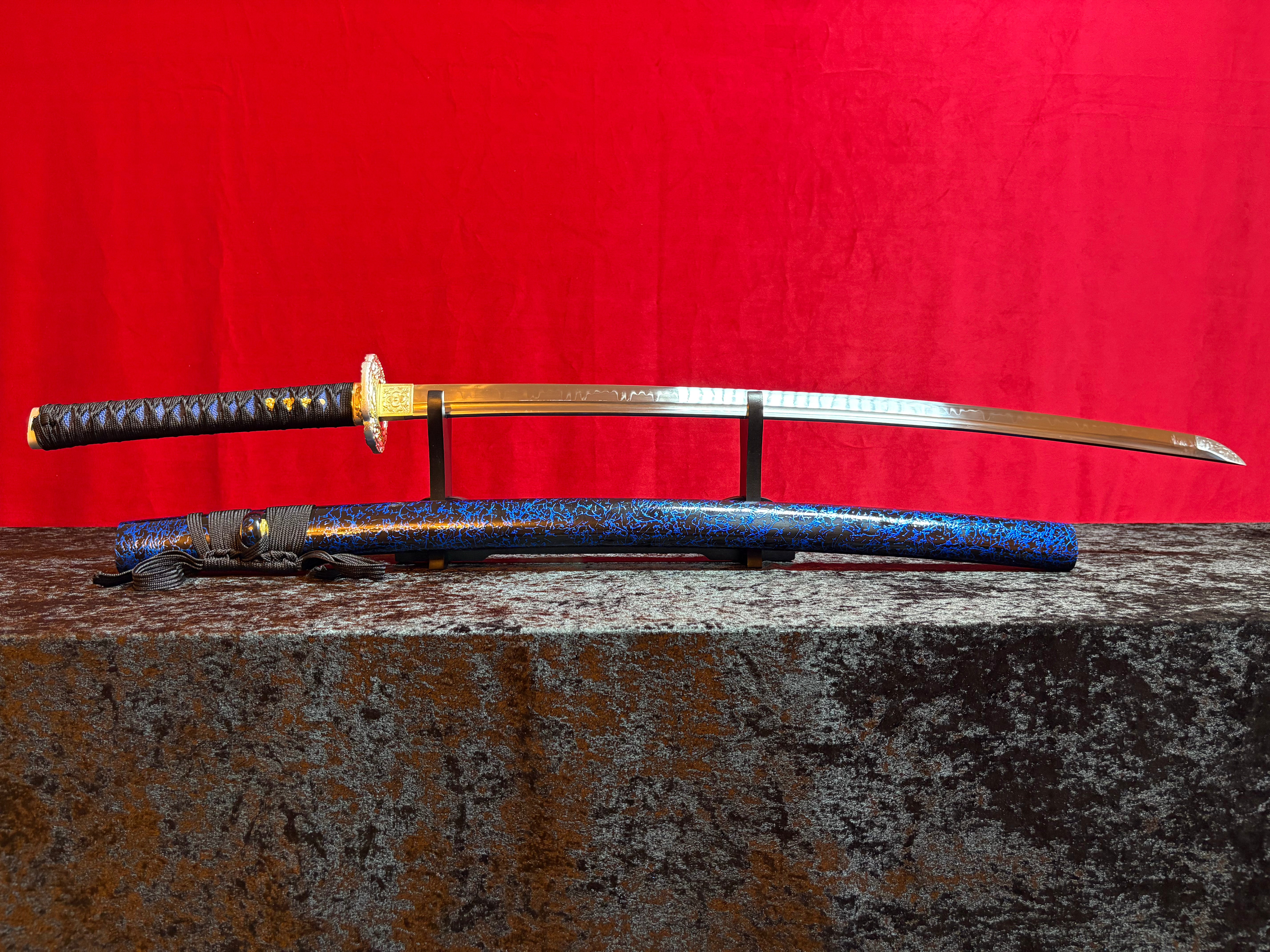 Blue Vein Katana - Handgjort Samurajsvärd i T10-stål