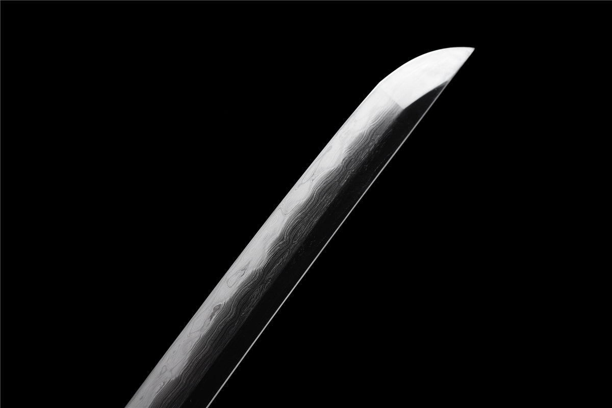 Black Scale Katana – Vikstål, Vågigt Hamon & Handmålad Saya