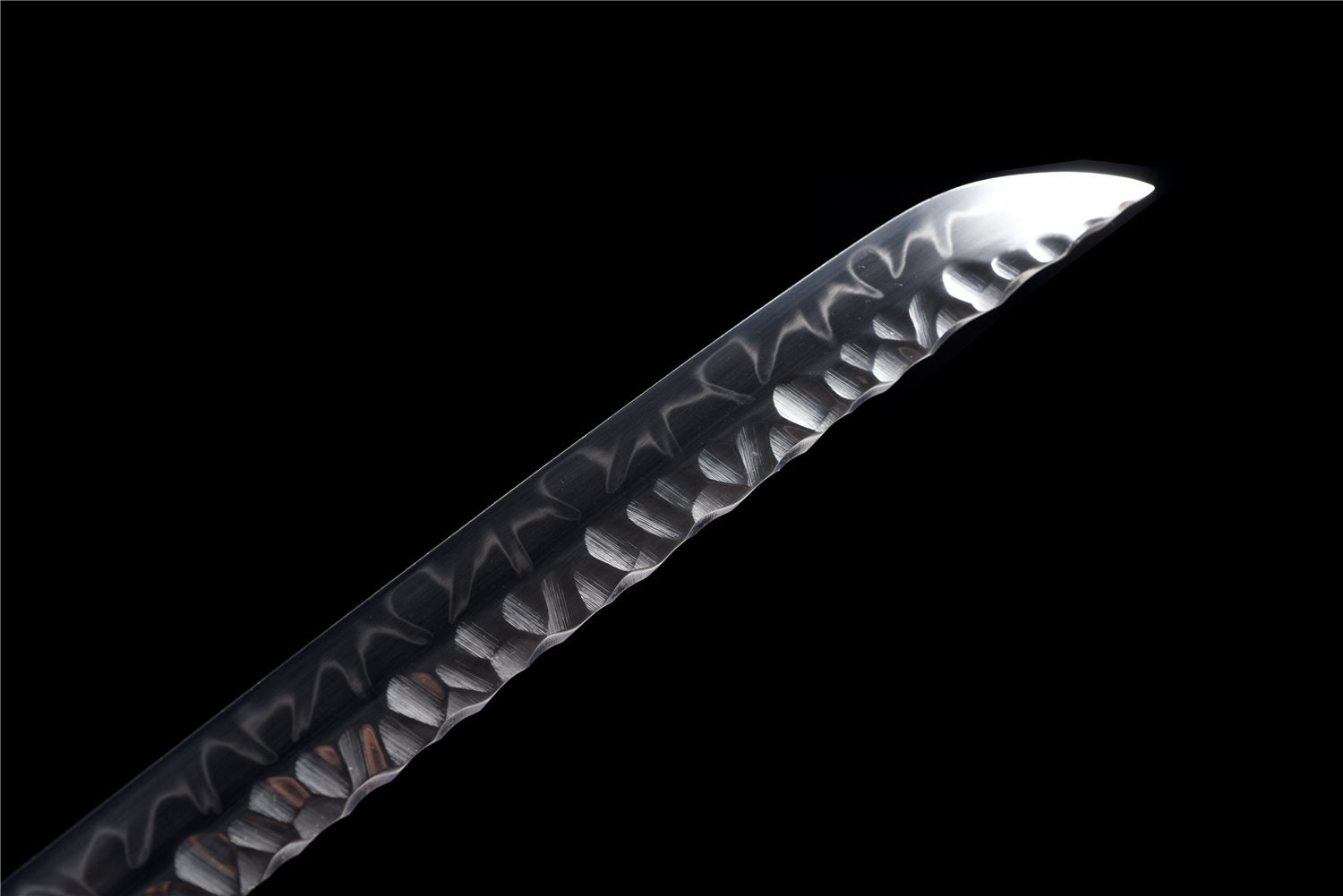 Black Static Katana - Handgjort Samurajsvärd i T10-stål - Stone Pattern