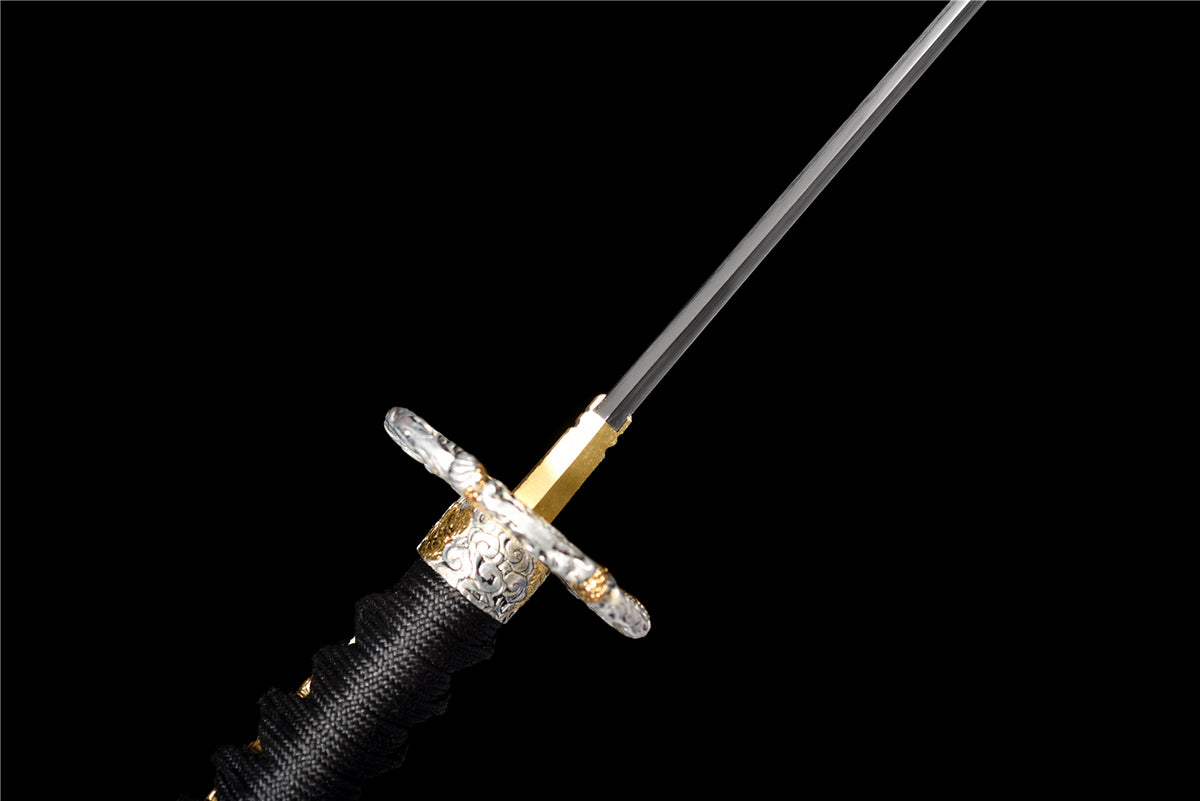 Black Scale Katana – Vikstål, Vågigt Hamon & Handmålad Saya
