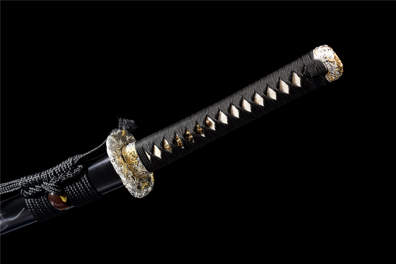 Black Scale Katana – Vikstål, Vågigt Hamon & Handmålad Saya