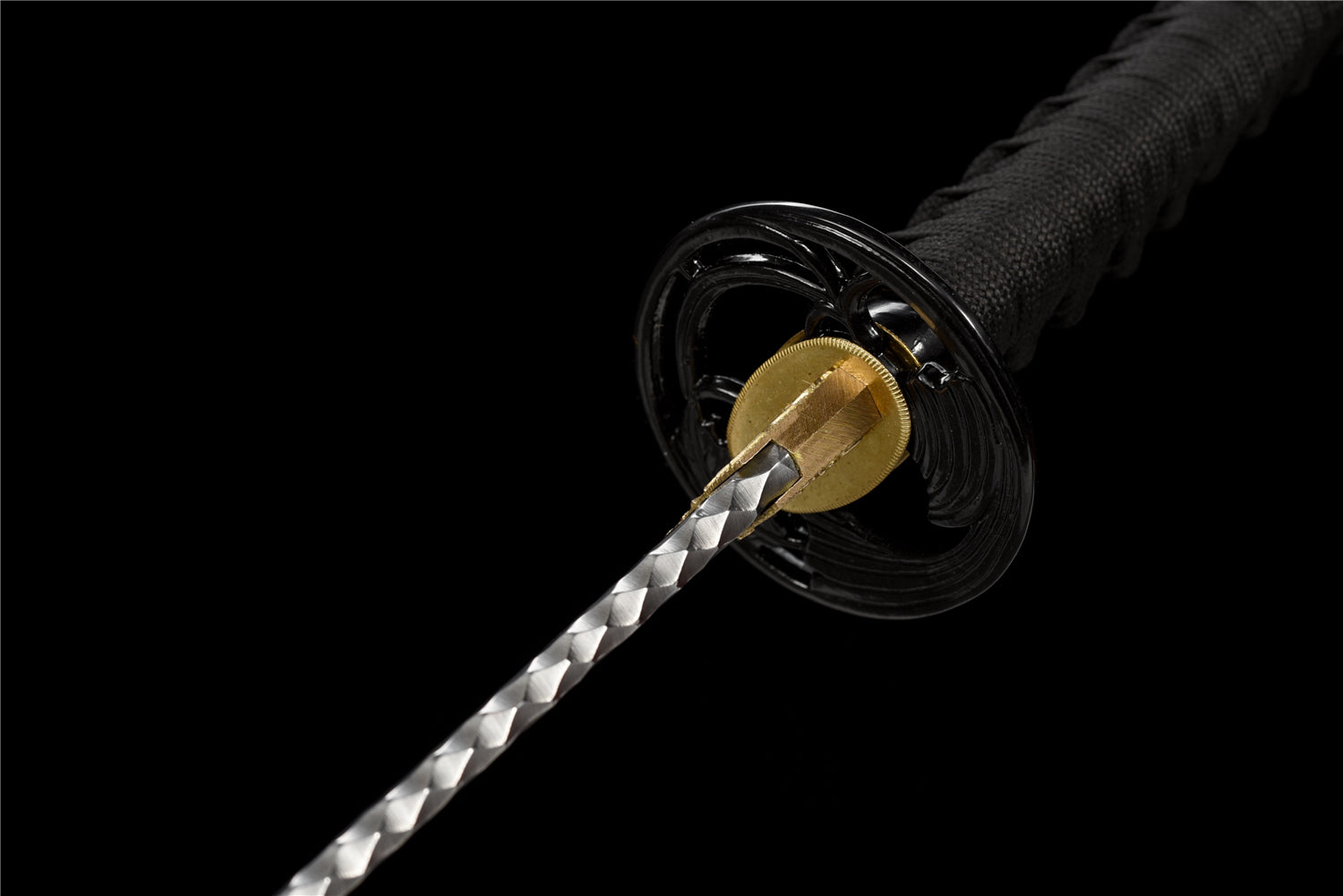 Black Water Katana - T10-stål med splash hamon & stone pattern