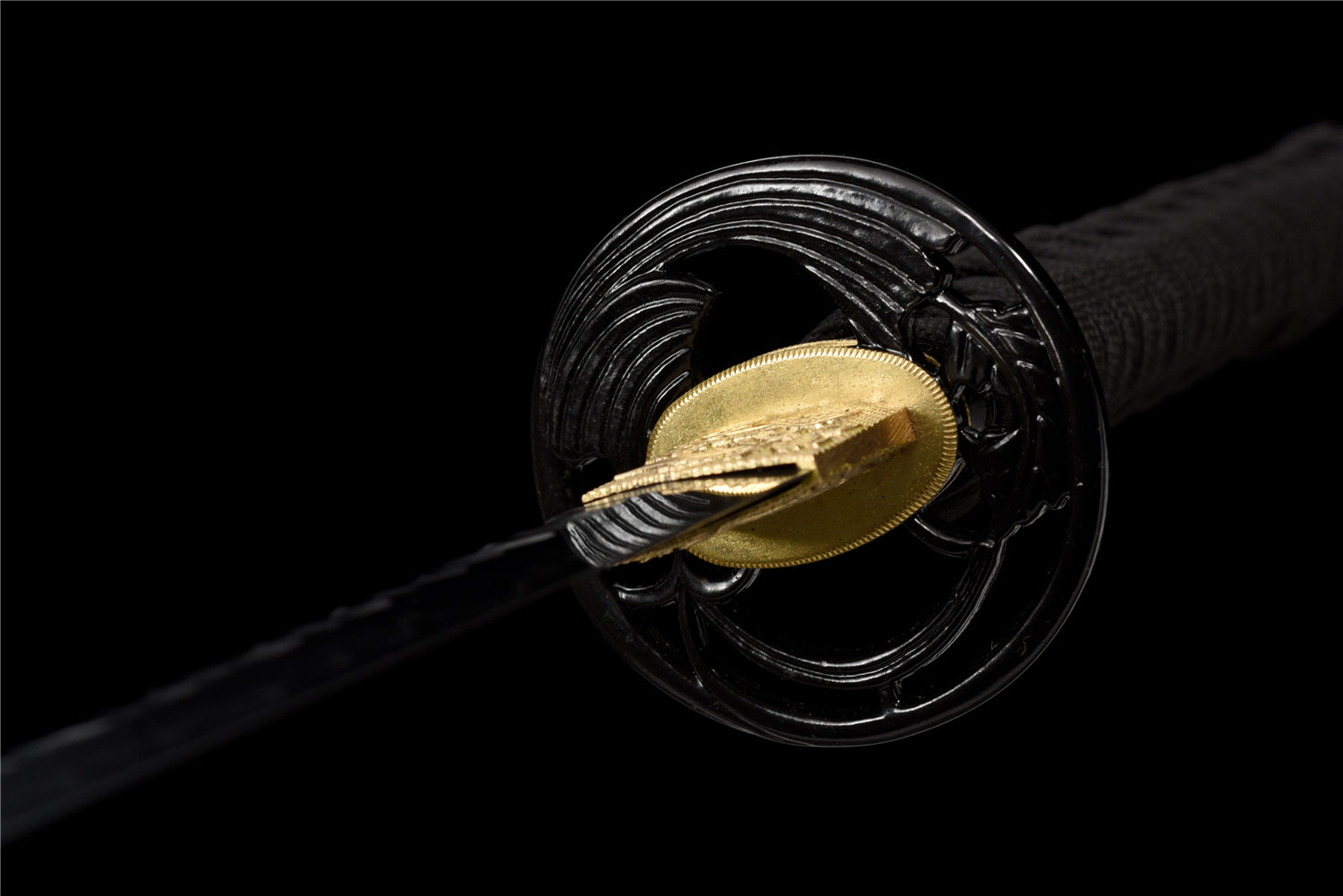 Black Water Katana - T10-stål med splash hamon & stone pattern