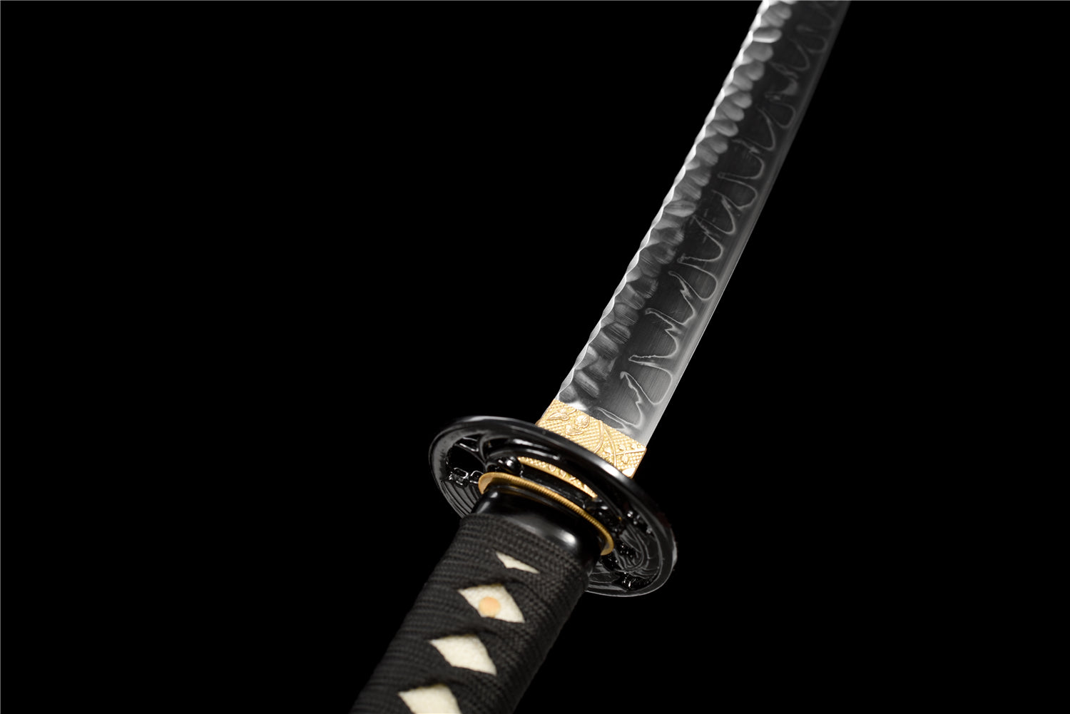 Black Water Katana - T10-stål med splash hamon & stone pattern