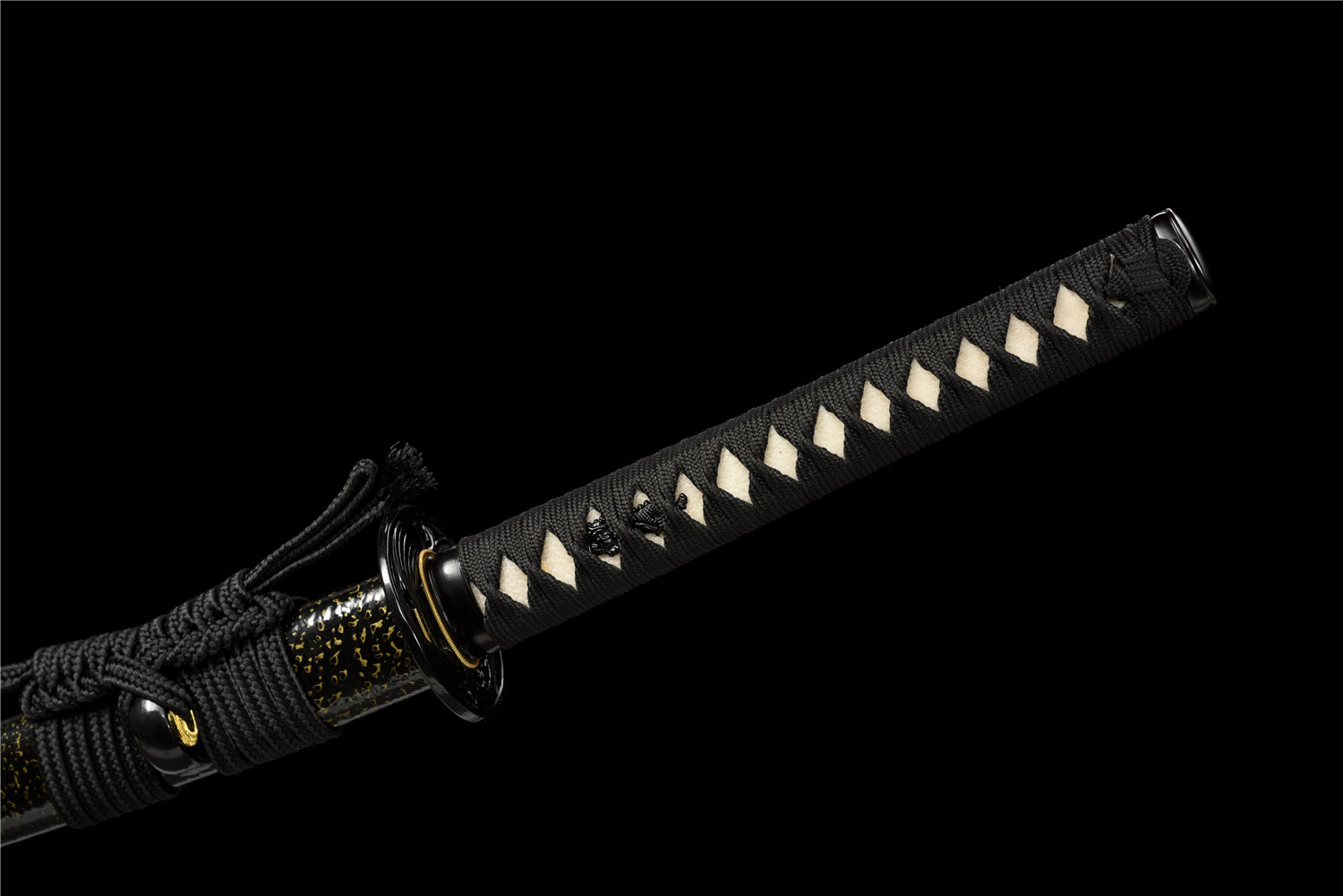 Black Water Katana - T10-stål med splash hamon & stone pattern