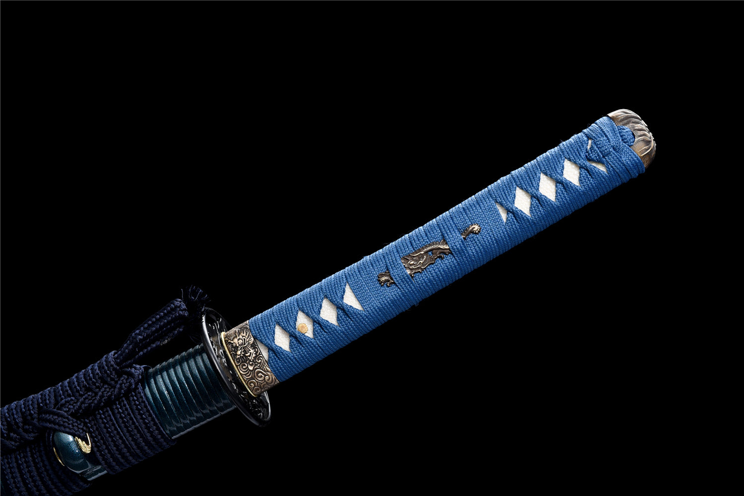 Cold Blood Katana – Blå & Röd Klinga I T10 Stål