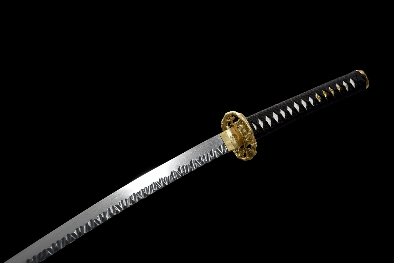 Dragon X Katana – Folded steel with stone pattern