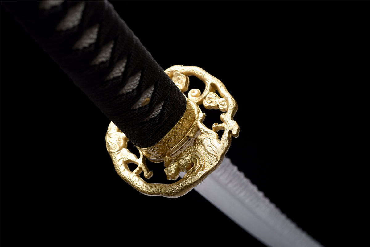 Dragon X Katana – Folded steel with stone pattern