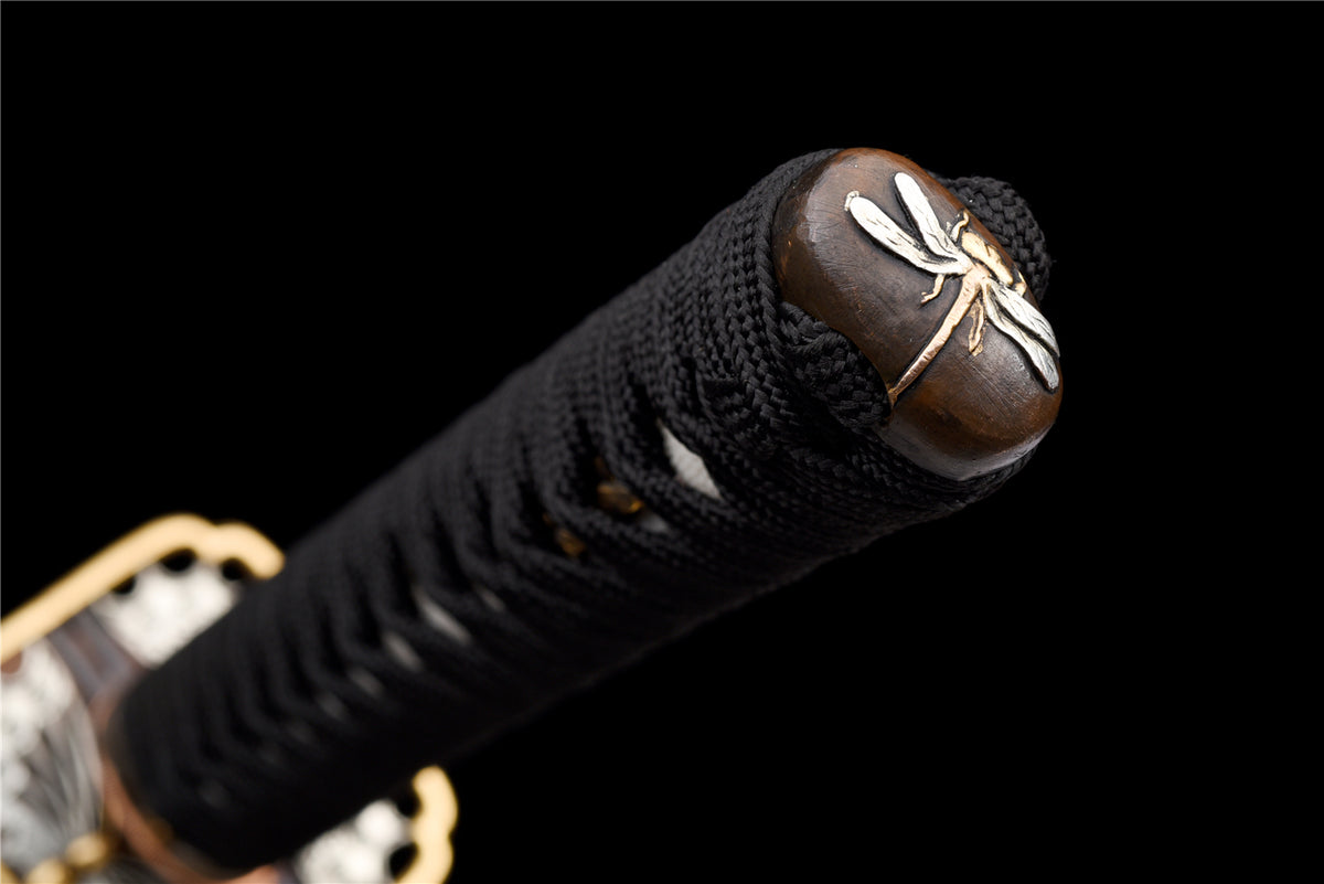 Dragonfly Katana – Handgjord katana med X-hamon & glittrande saya