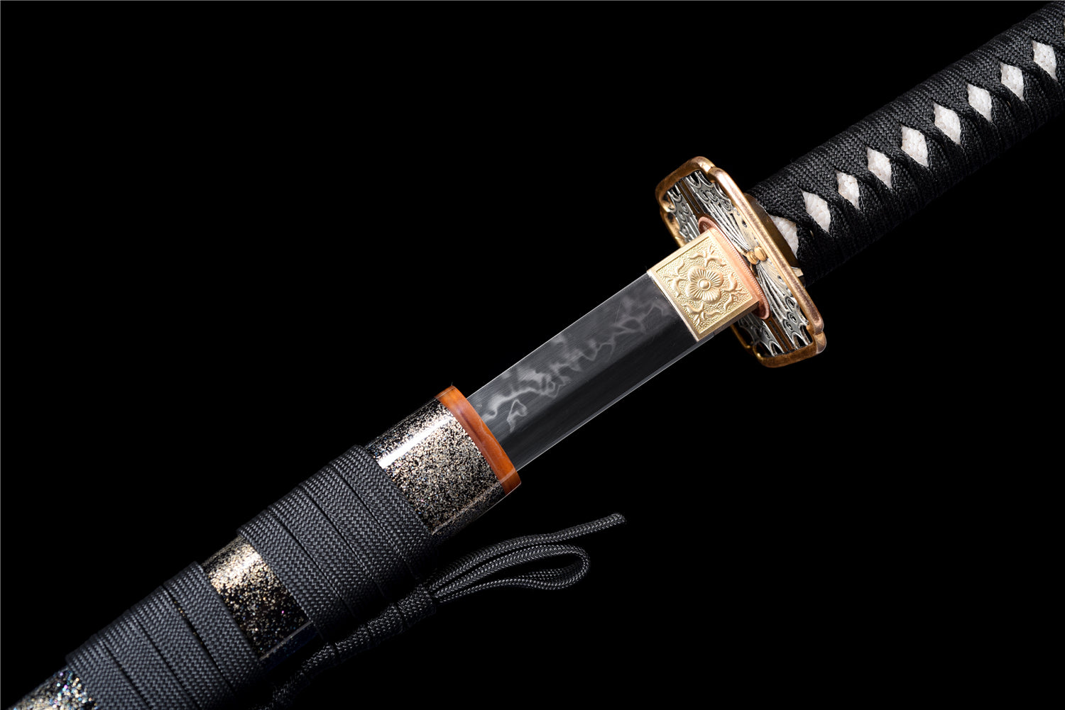 Dragonfly Katana – Handgjord katana med X-hamon & glittrande saya
