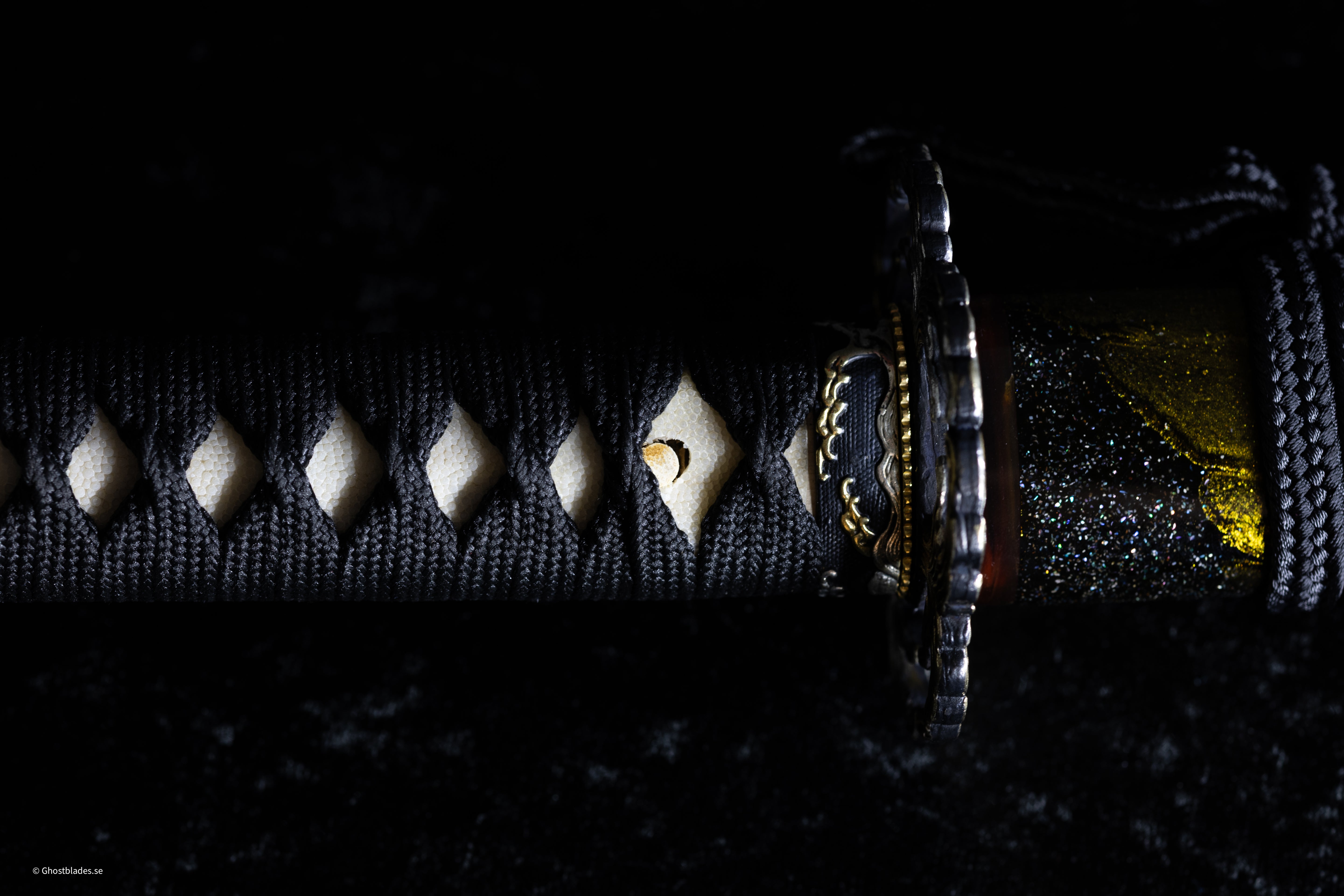 Golden Nebula Katana - Handmade Samurai Sword in T10 Steel
