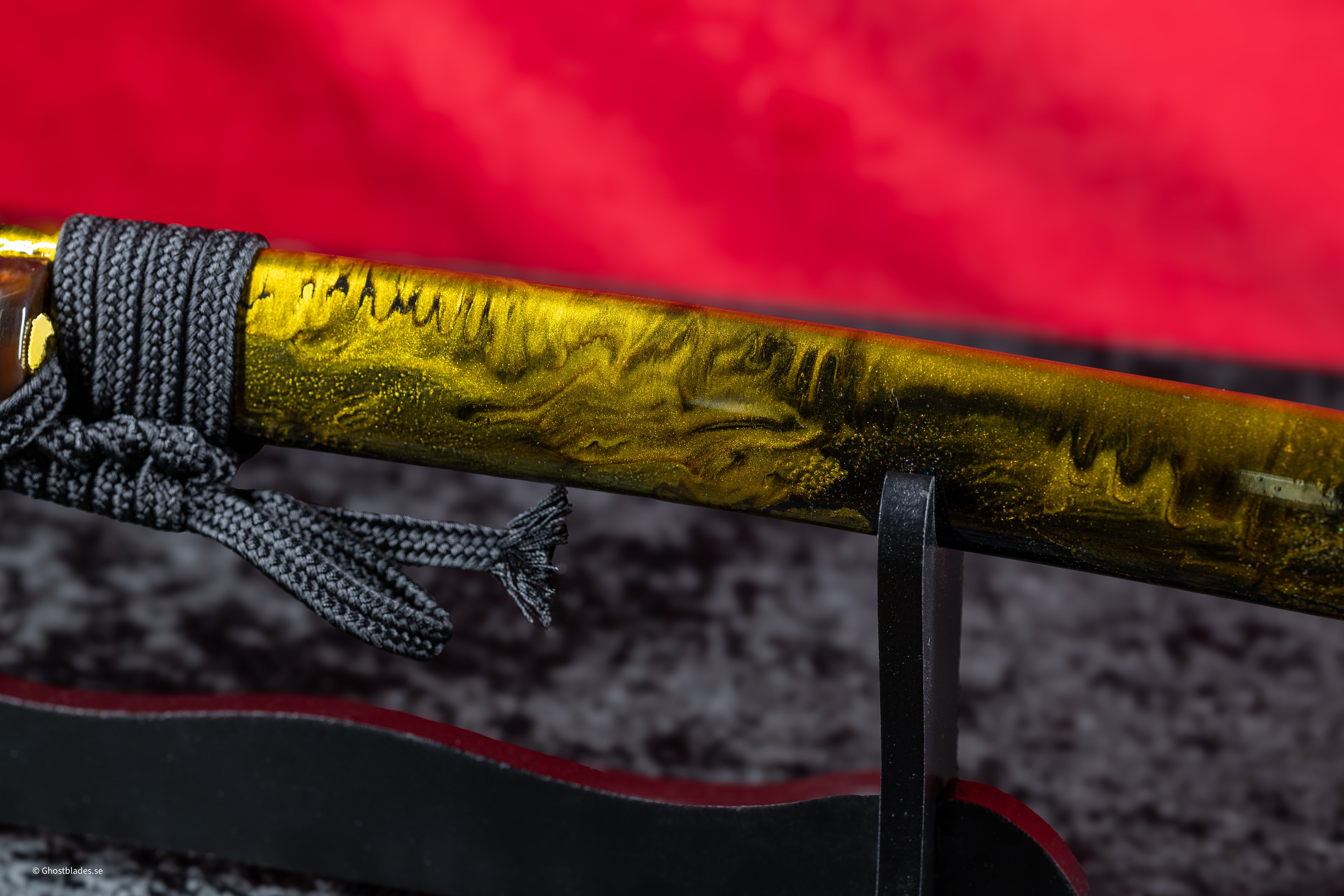 Golden Nebula Katana - Handmade Samurai Sword in T10 Steel