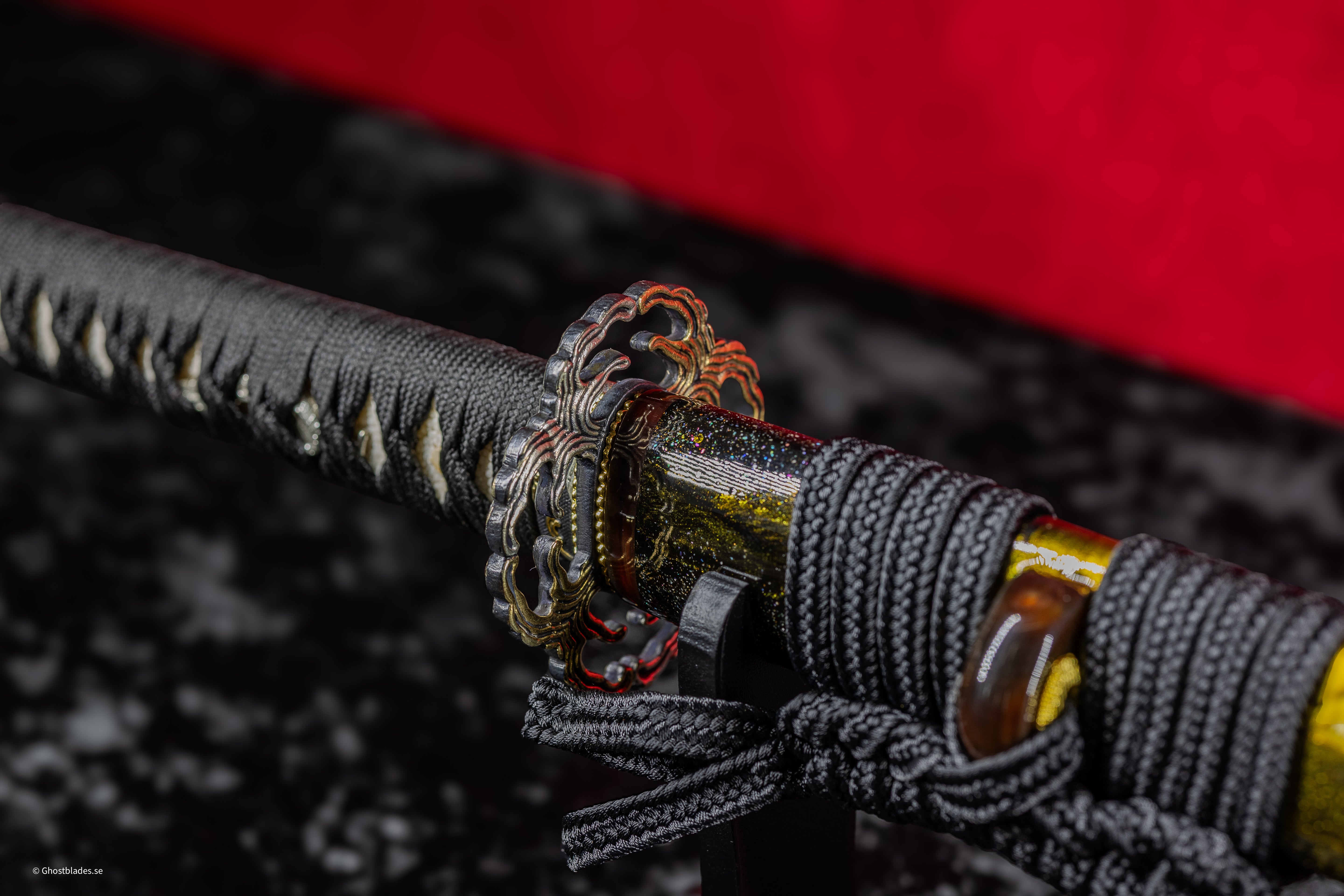 Golden Nebula Katana - Handmade Samurai Sword in T10 Steel