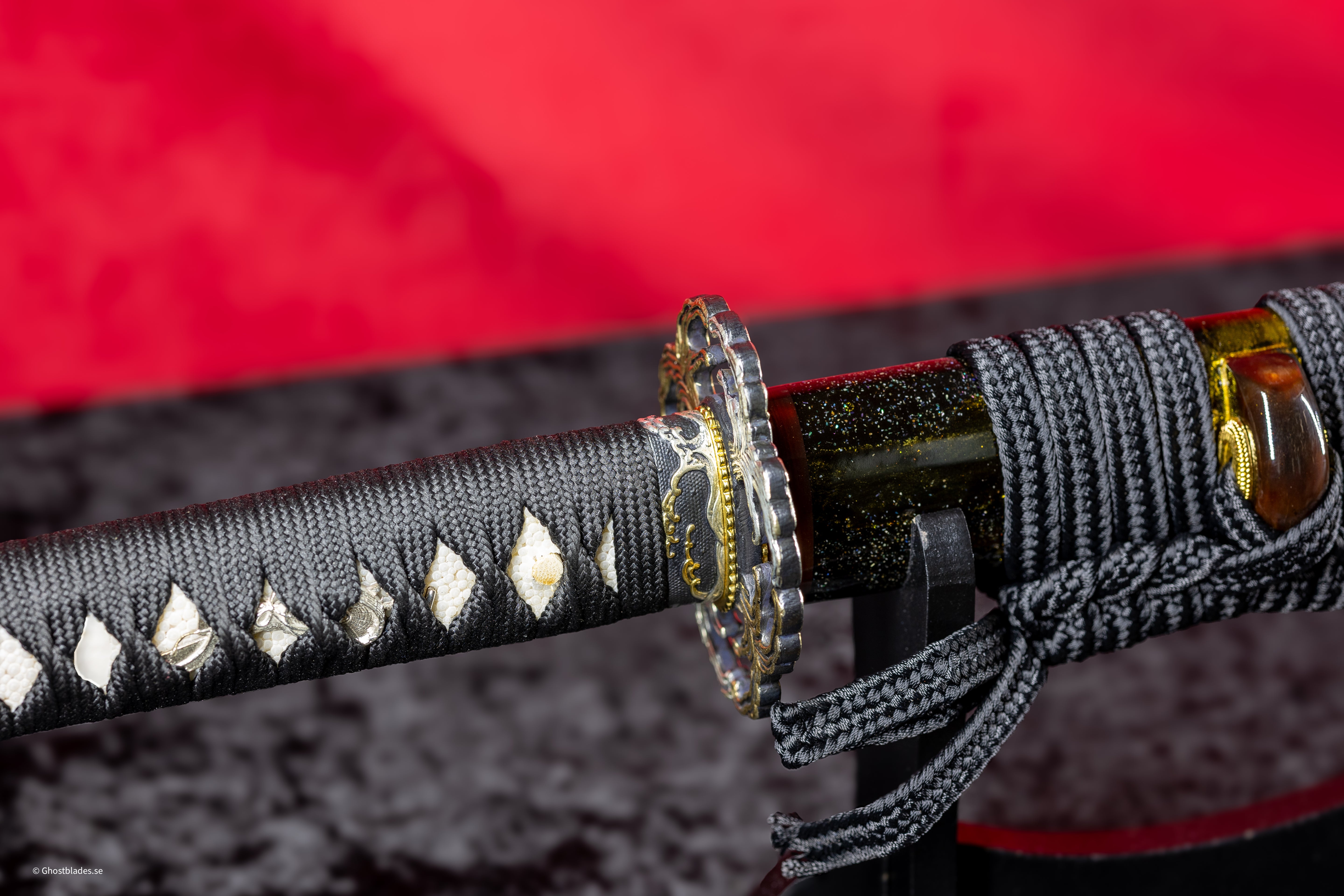 Golden Nebula Katana - Handmade Samurai Sword in T10 Steel