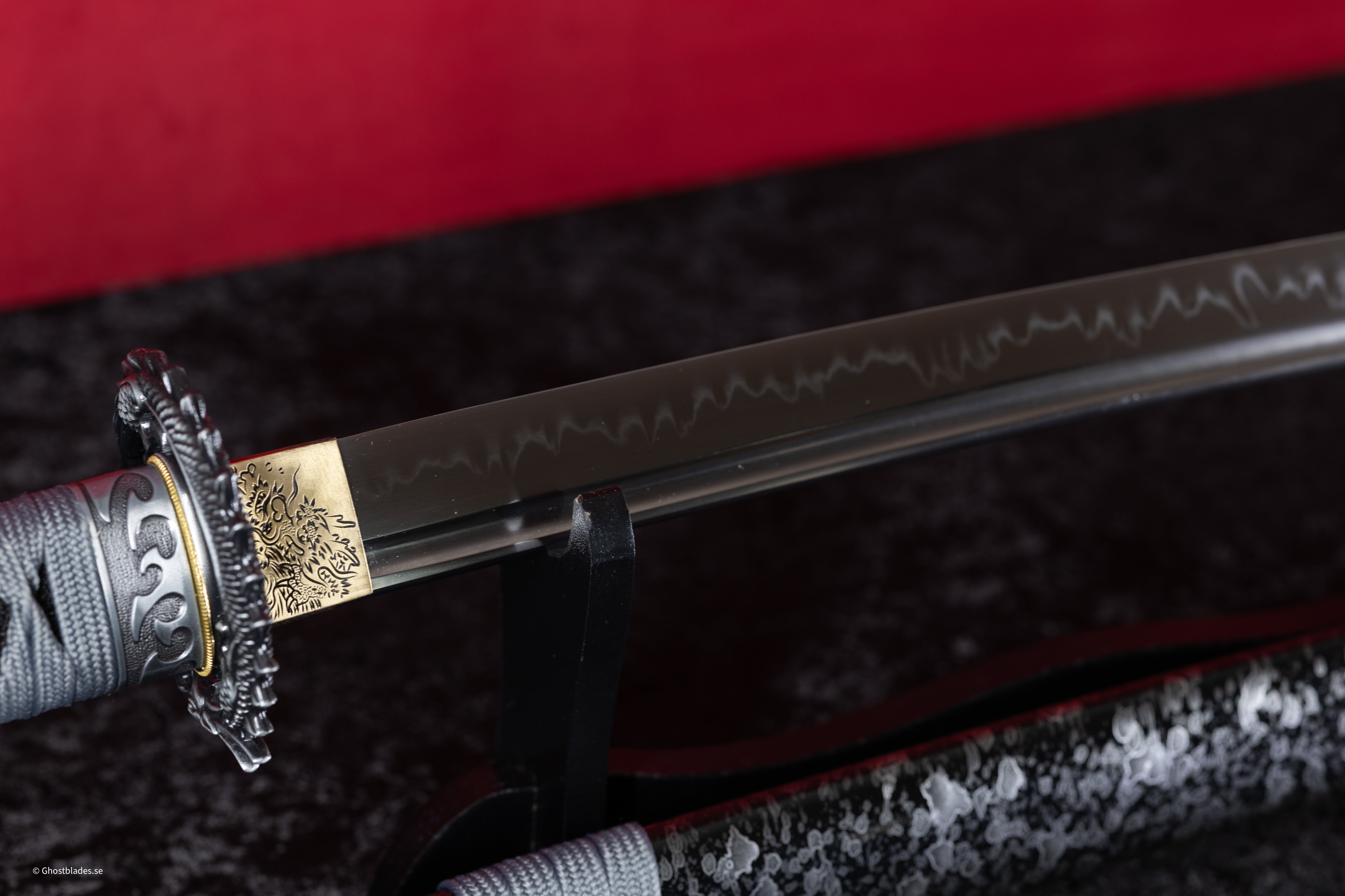 Grey Requiem Katana - Handmade Samurai Sword in T10 Steel