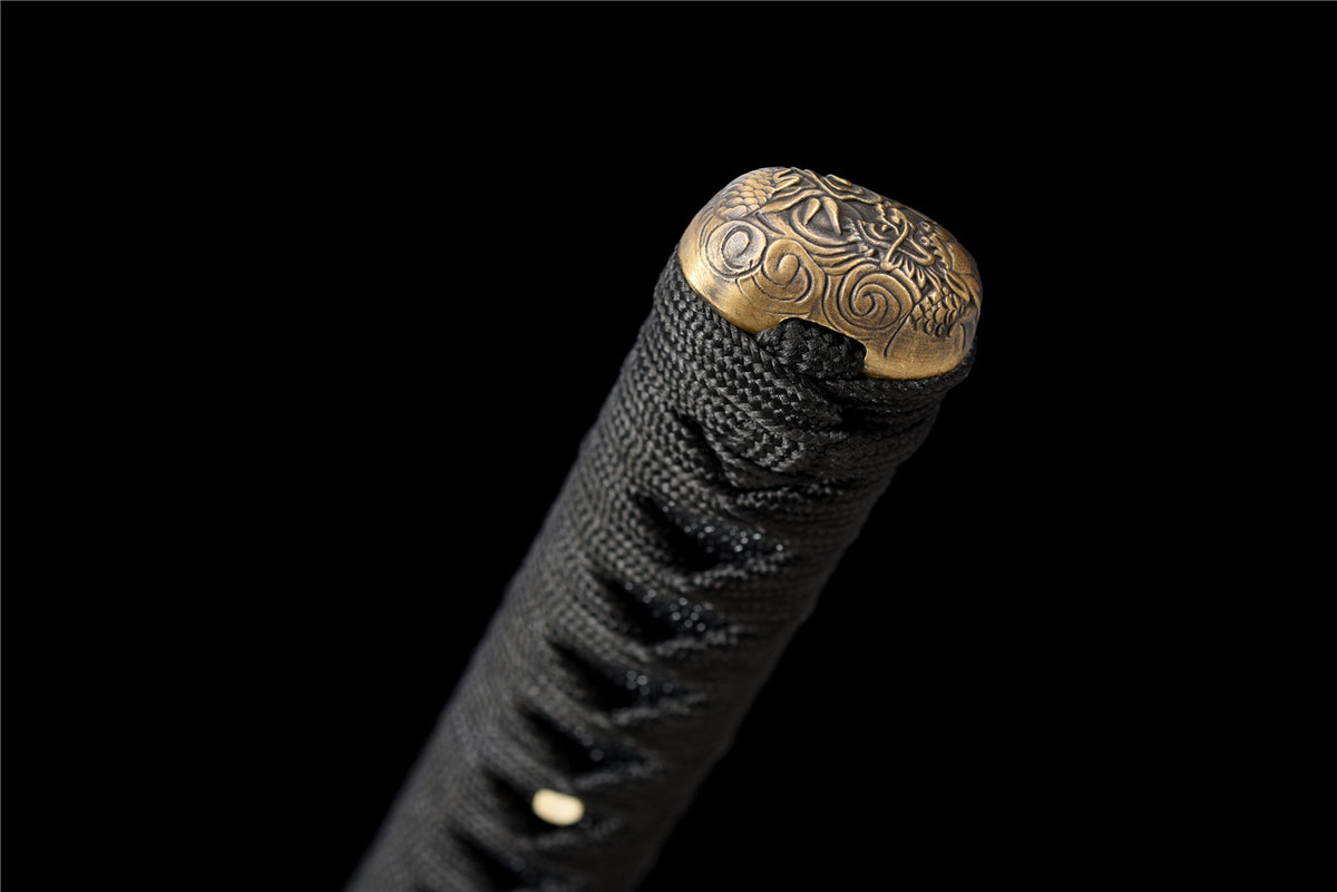 Hidden Gem Katana – Blå klinga T10 stål med sten mönster