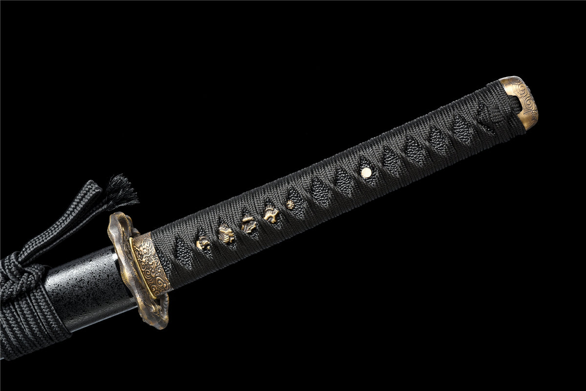 Hidden Gem Katana – Blå klinga T10 stål med sten mönster