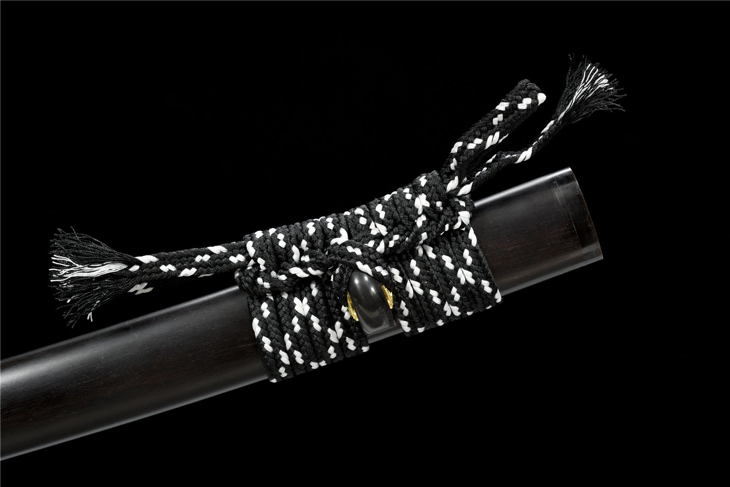 Obsidian Edge Katana – T10-stål med Hitatsura Hamon - Importerad Ebony Saya