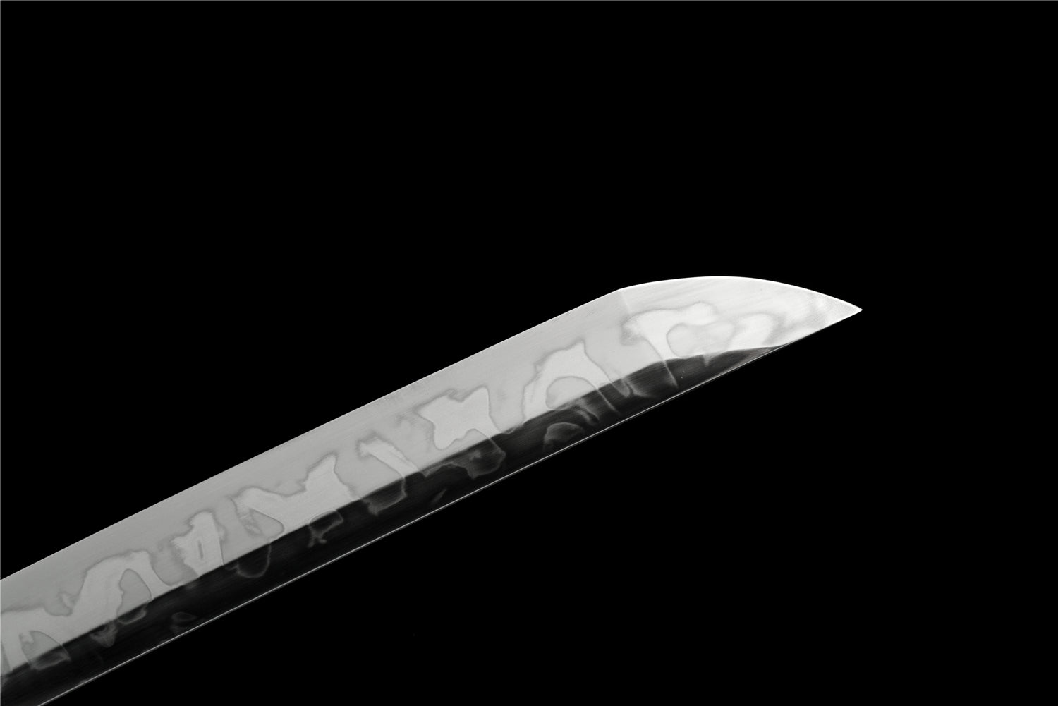 Obsidian Edge Katana – T10-stål med Hitatsura Hamon - Importerad Ebony Saya