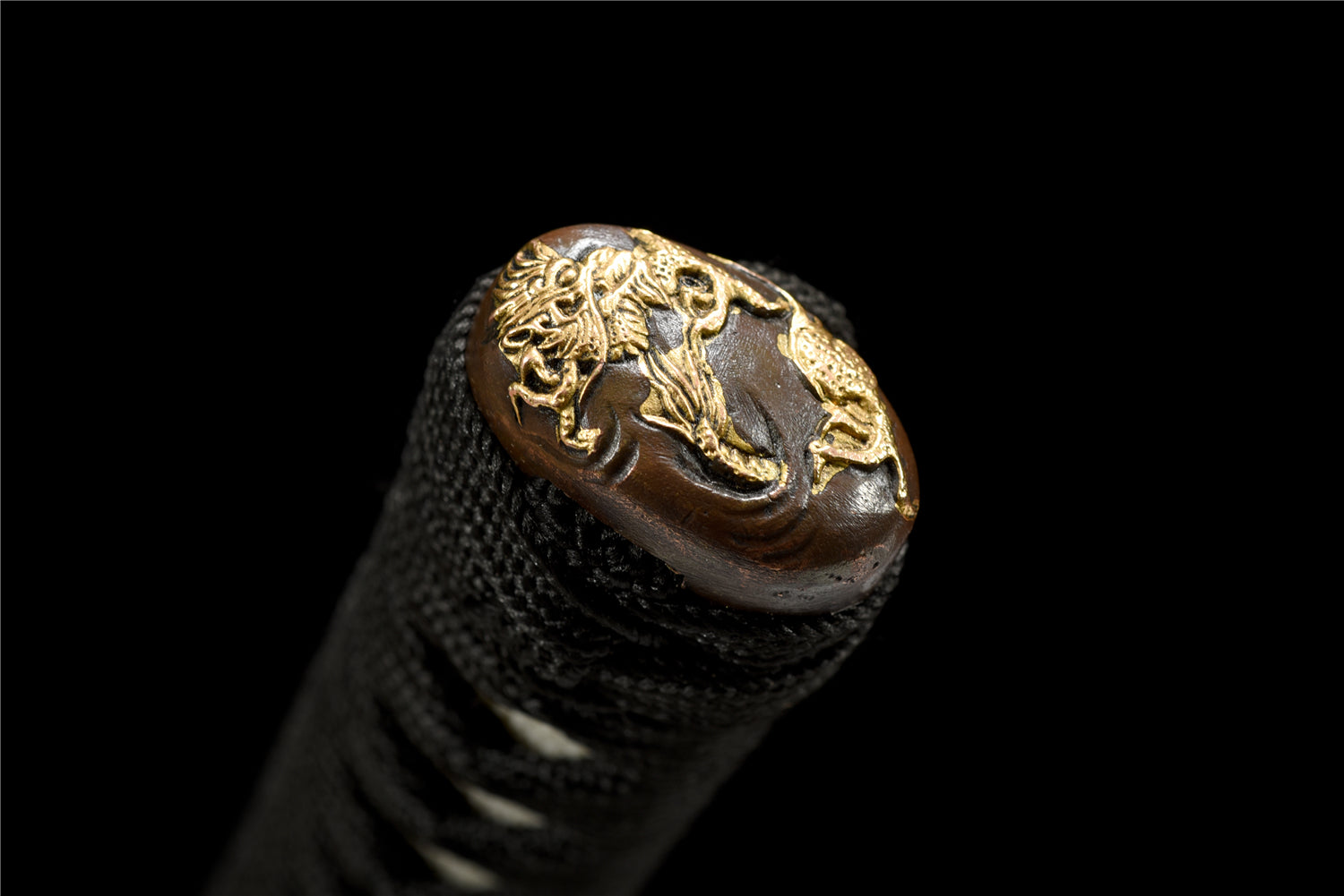 Obsidian Edge Katana – T10-stål med Hitatsura Hamon - Importerad Ebony Saya