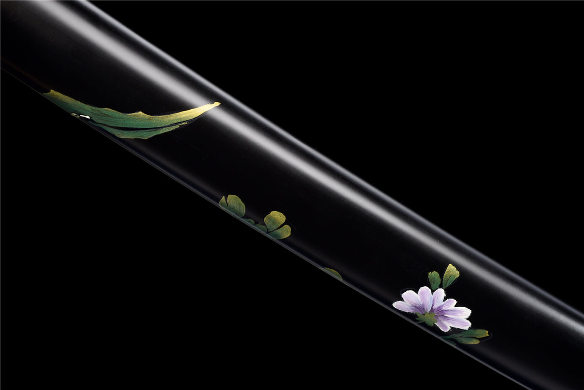 Omocestus Viridulus Katana – Vikstål, Hamon & Handmålad Saya