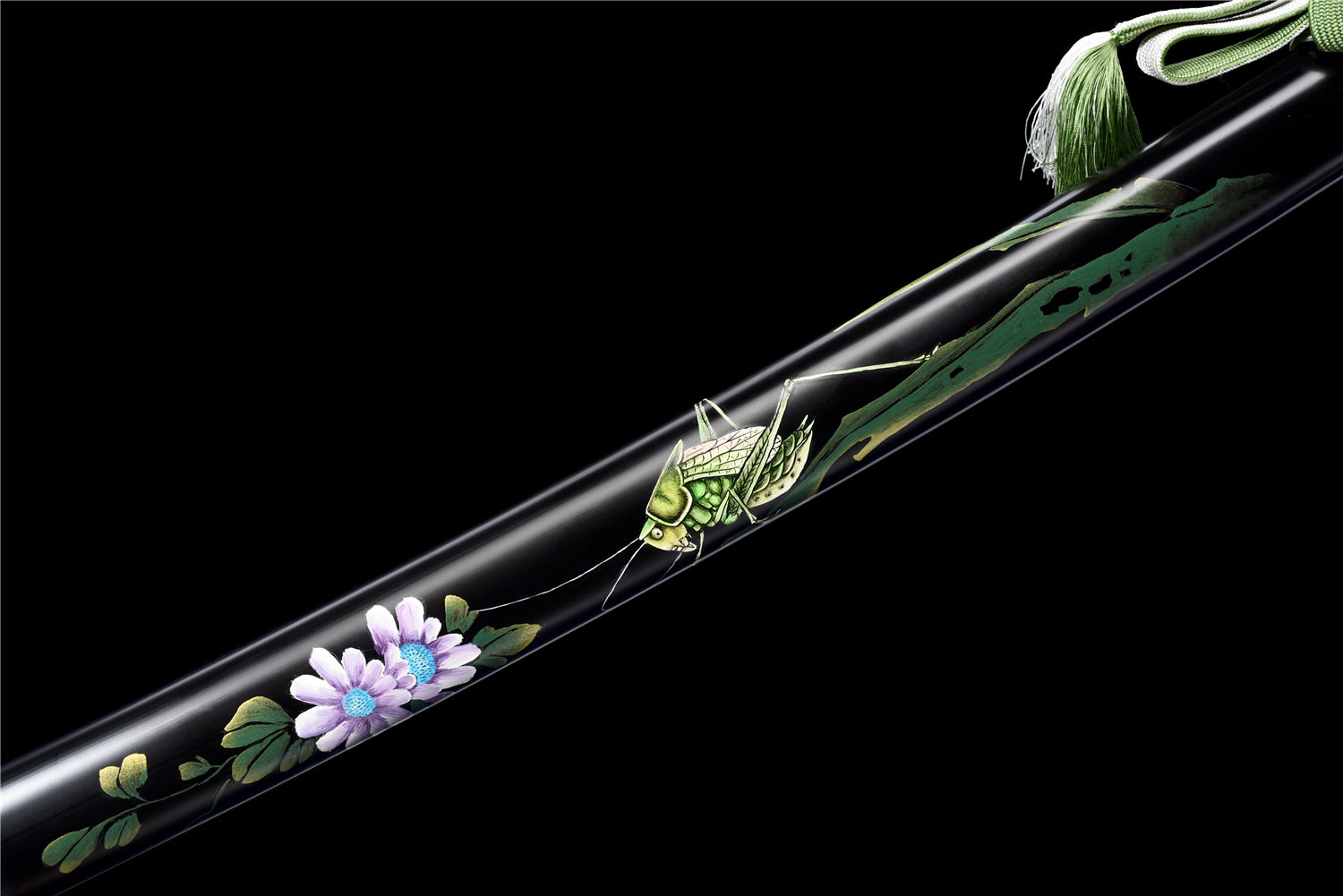 Omocestus Viridulus Katana – Vikstål, Hamon & Handmålad Saya