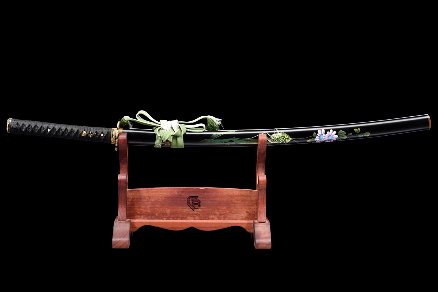 Omocestus Viridulus Katana – Folded Steel, Hamon & Hand Painted Saya