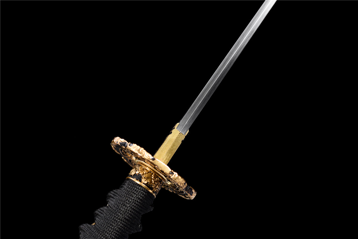 Omocestus Viridulus Katana – Vikstål, Hamon & Handmålad Saya