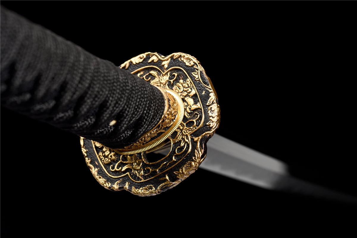 Omocestus Viridulus Katana – Vikstål, Hamon & Handmålad Saya