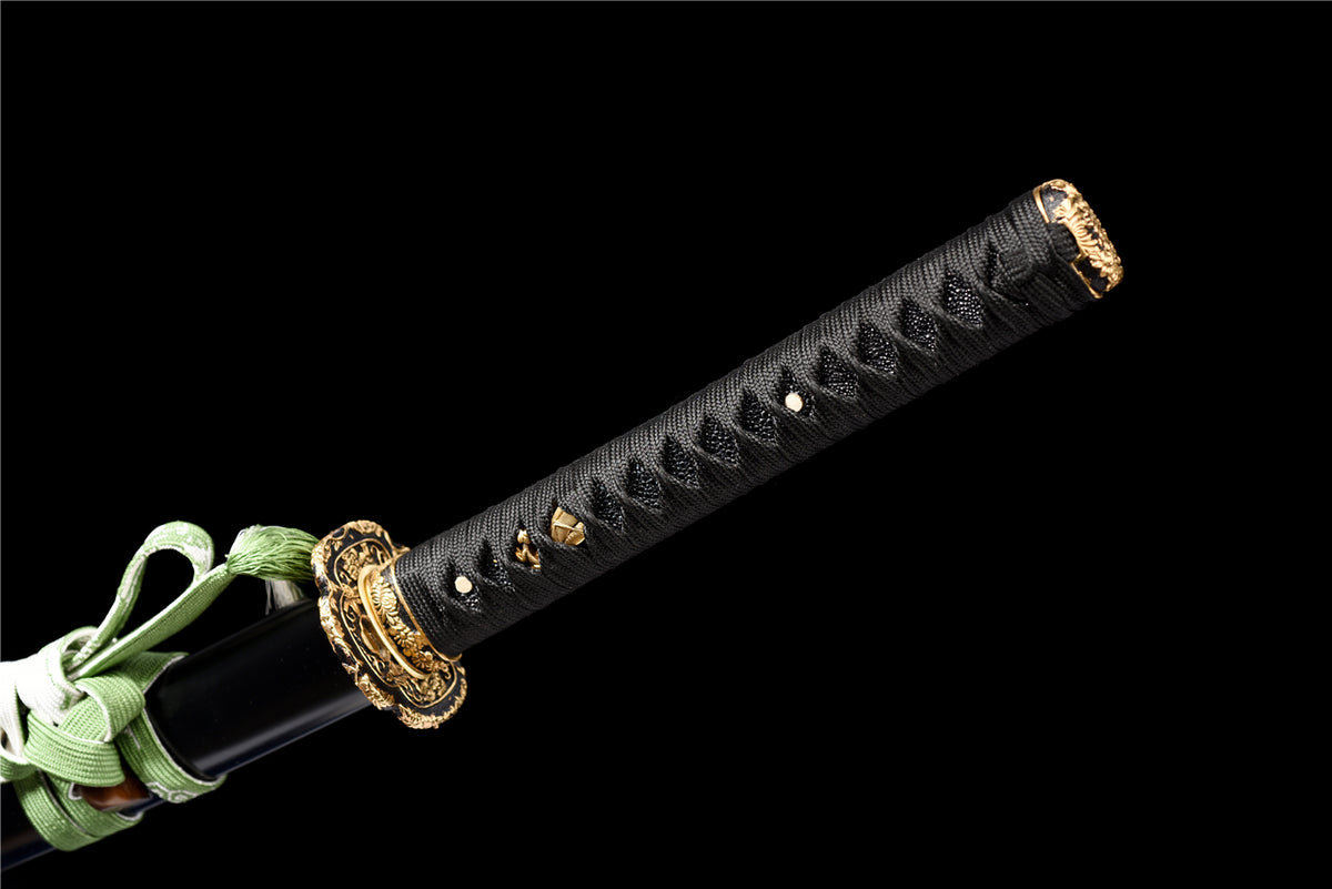 Omocestus Viridulus Katana – Vikstål, Hamon & Handmålad Saya