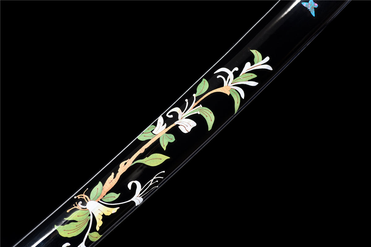 Petalfall Katana - Handgjort Samurajsvärd i T10-stål - Stone Pattern