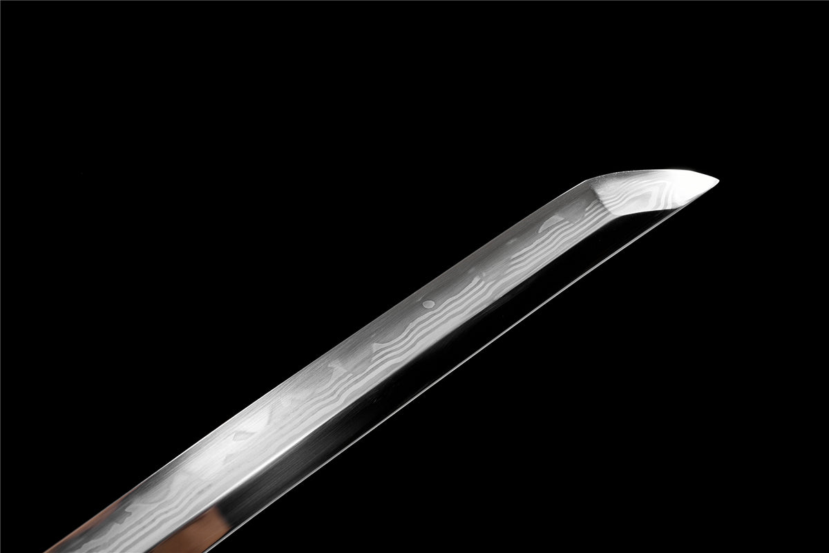 Tsuru Katana – Handgjord katana vikstål med vågigt hamon
