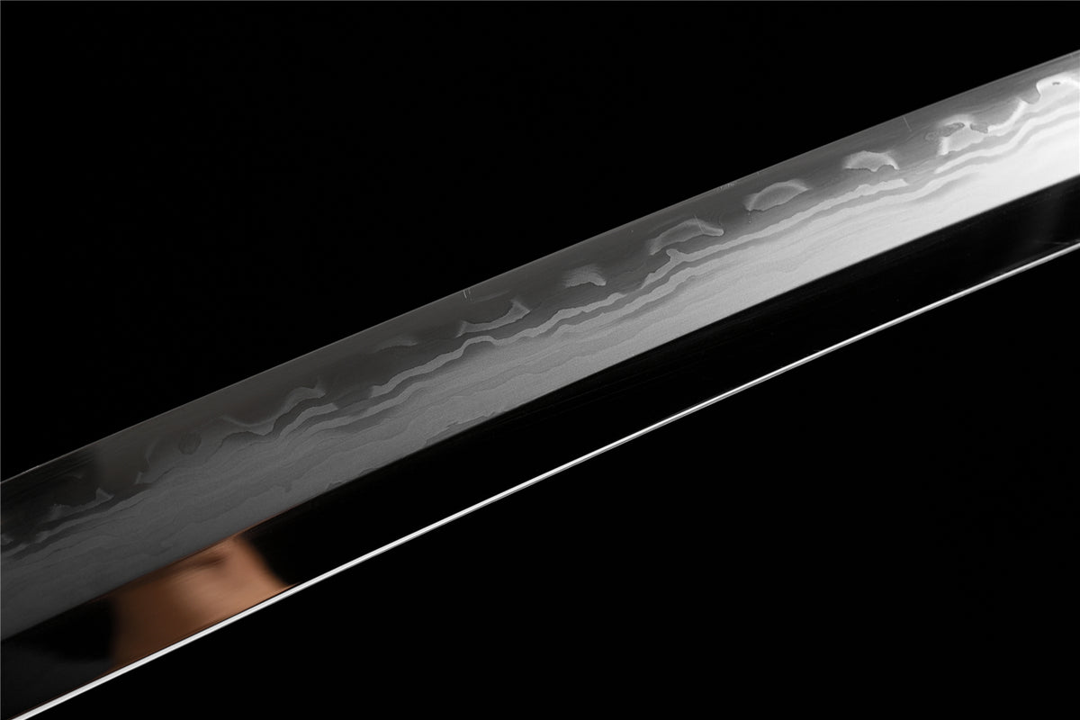 Tsuru Katana – Handgjord katana vikstål med vågigt hamon