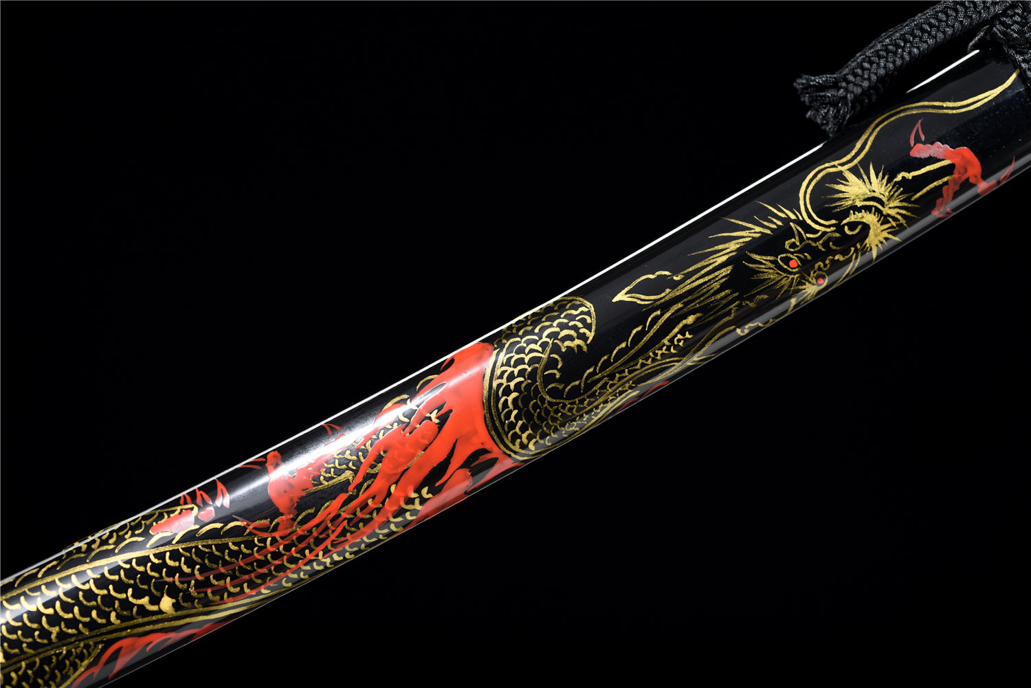 VOID DRAKE Katana - Handgjort Samurajsvärd i T10-stål - Hitatsura Hamon