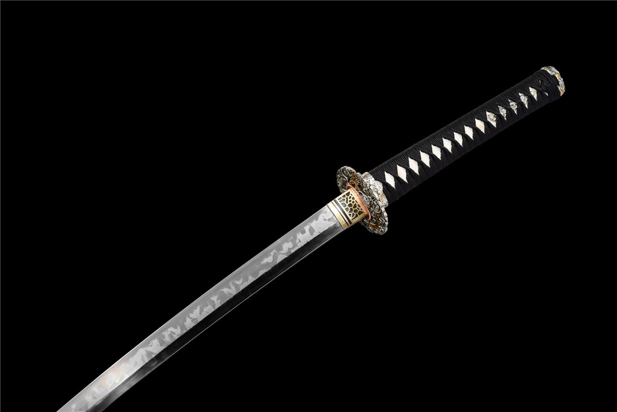 VOID DRAKE Katana - Handgjort Samurajsvärd i T10-stål - Hitatsura Hamon