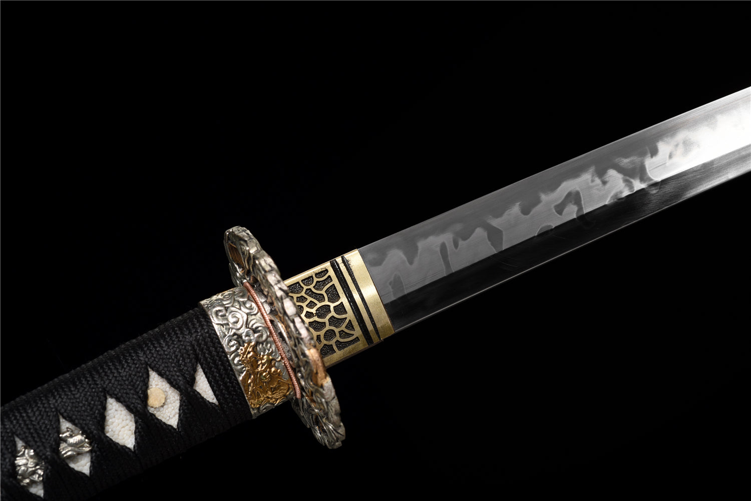 VOID DRAKE Katana - Handgjort Samurajsvärd i T10-stål - Hitatsura Hamon