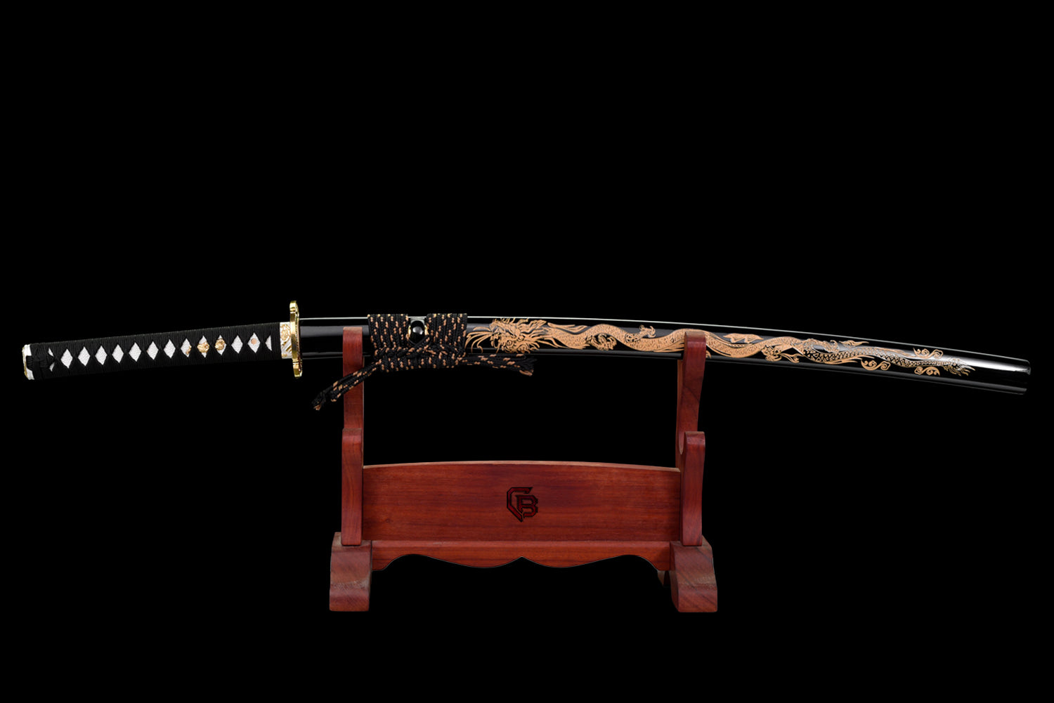 BLACKDRGN Katana – Folded Steel with stone pattern