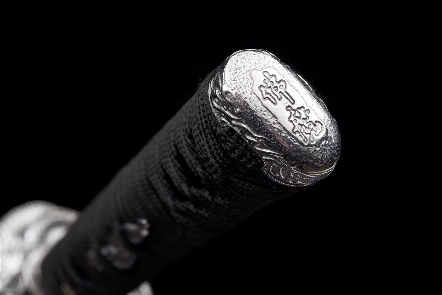 Black Static Katana - Handgjort Samurajsvärd i T10-stål - Stone Pattern