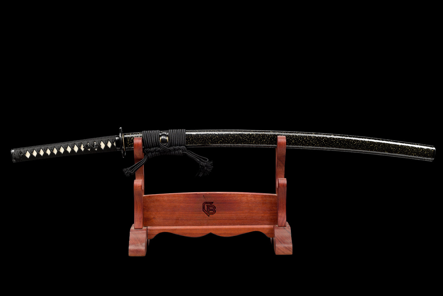 Black Water Katana - T10 steel with splash hamon & stone pattern