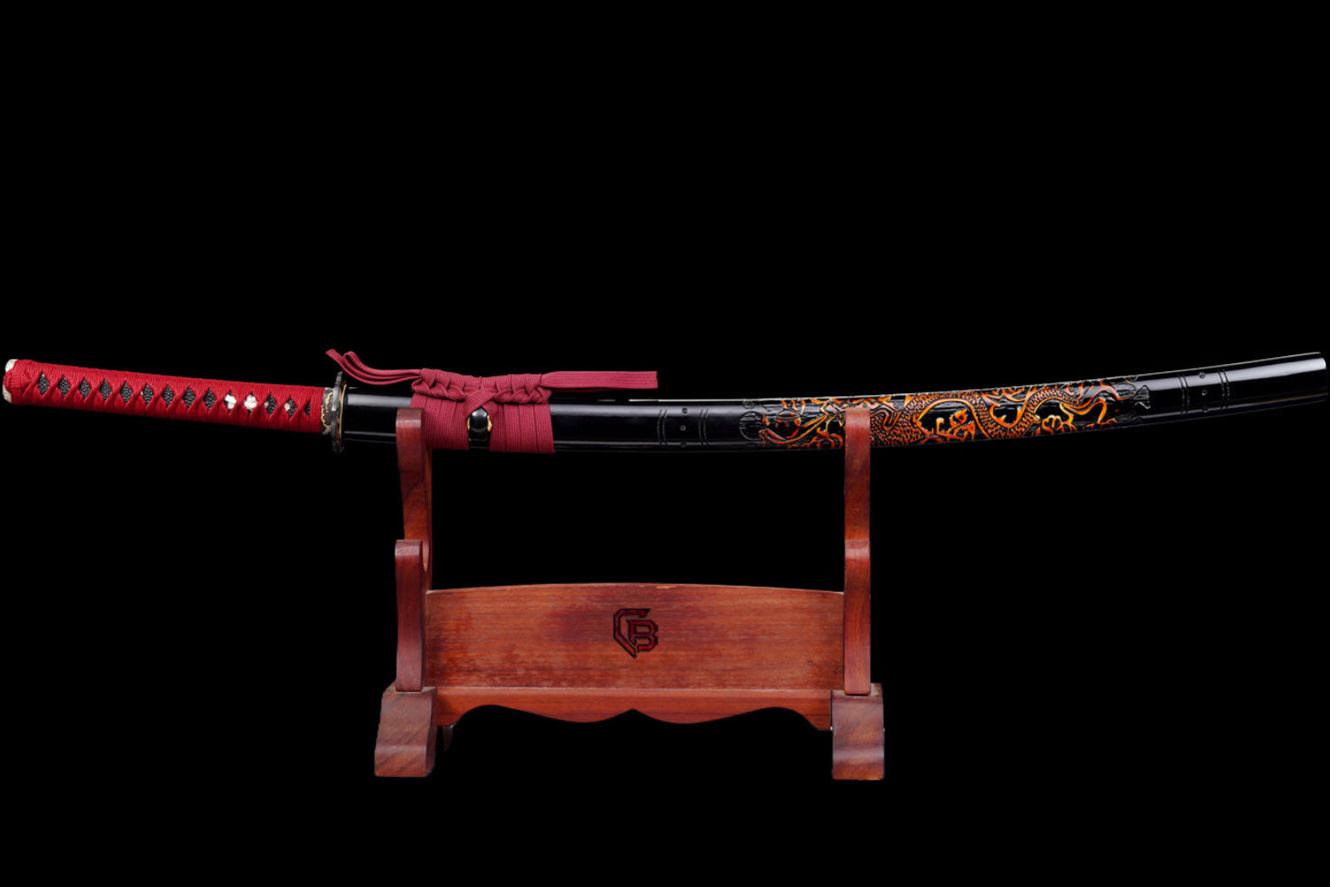 Code Red Katana - Handgjort Samurajsvärd i T10-stål - Sten Mönster