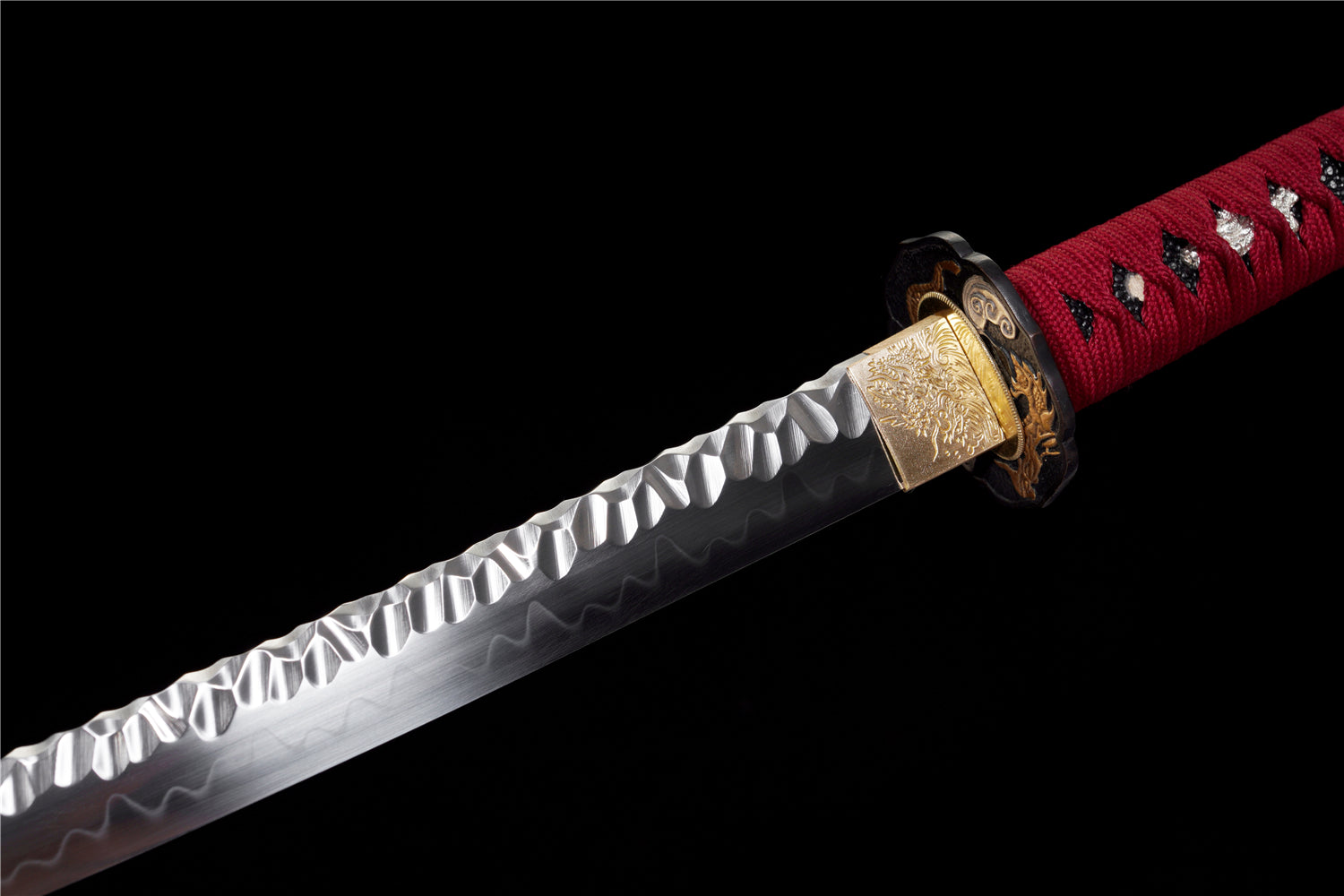 Code Red Katana - Handgjort Samurajsvärd i T10-stål - Sten Mönster