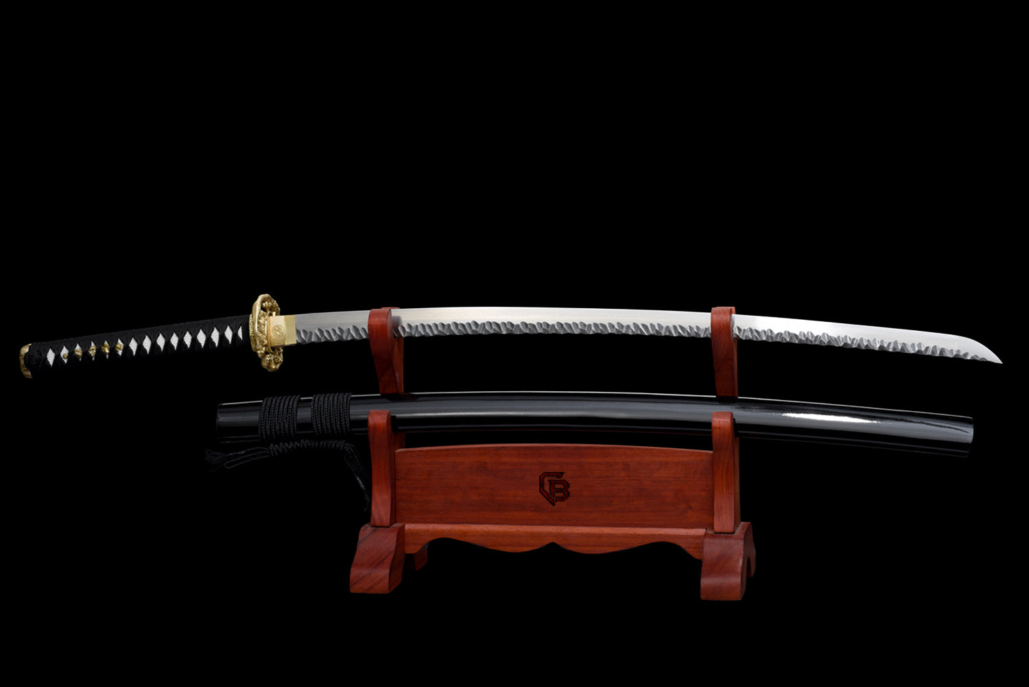 Dragon X Katana – Folded steel with stone pattern