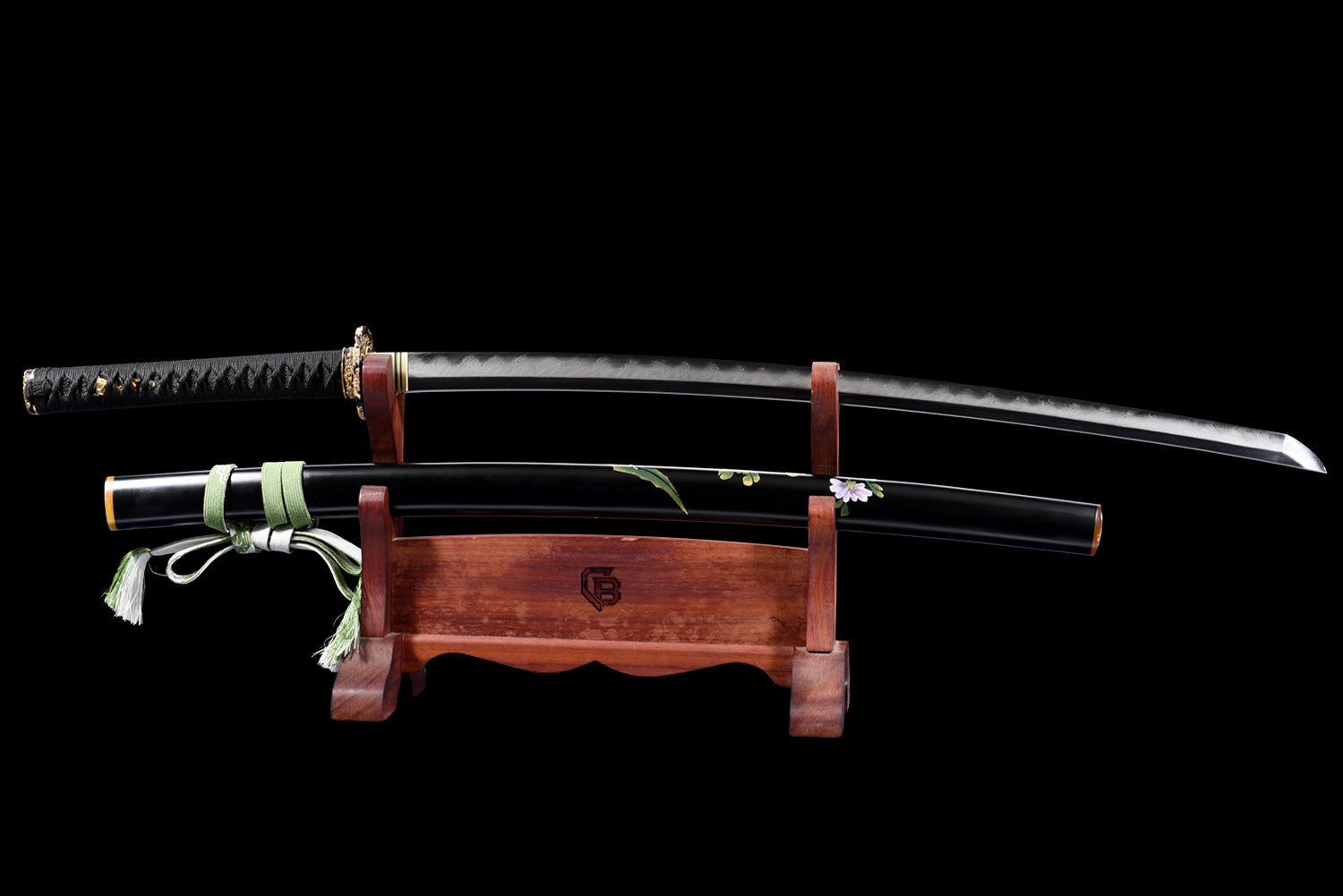 Omocestus Viridulus Katana – Folded Steel, Hamon & Hand Painted Saya