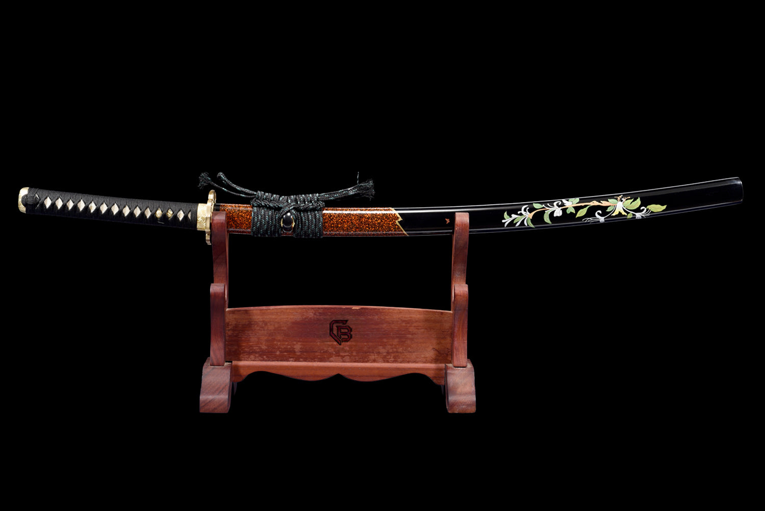 Petalfall Katana - Handmade Samurai Sword in T10 Steel - Stone Pattern